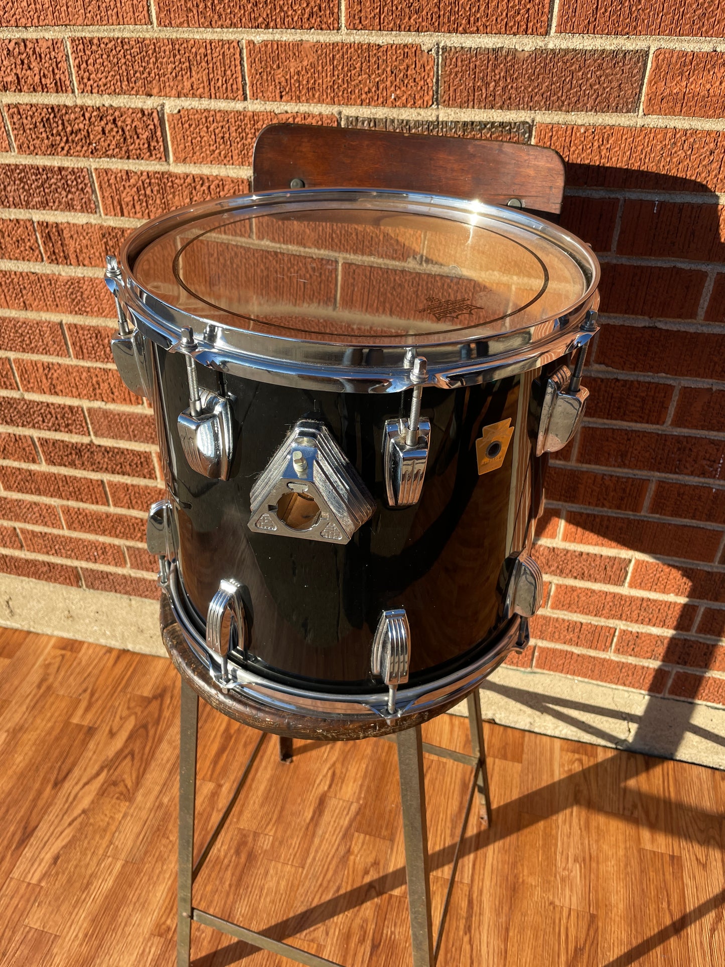 1980s Ludwig 12x13 Tom Drum Single Black Cortex