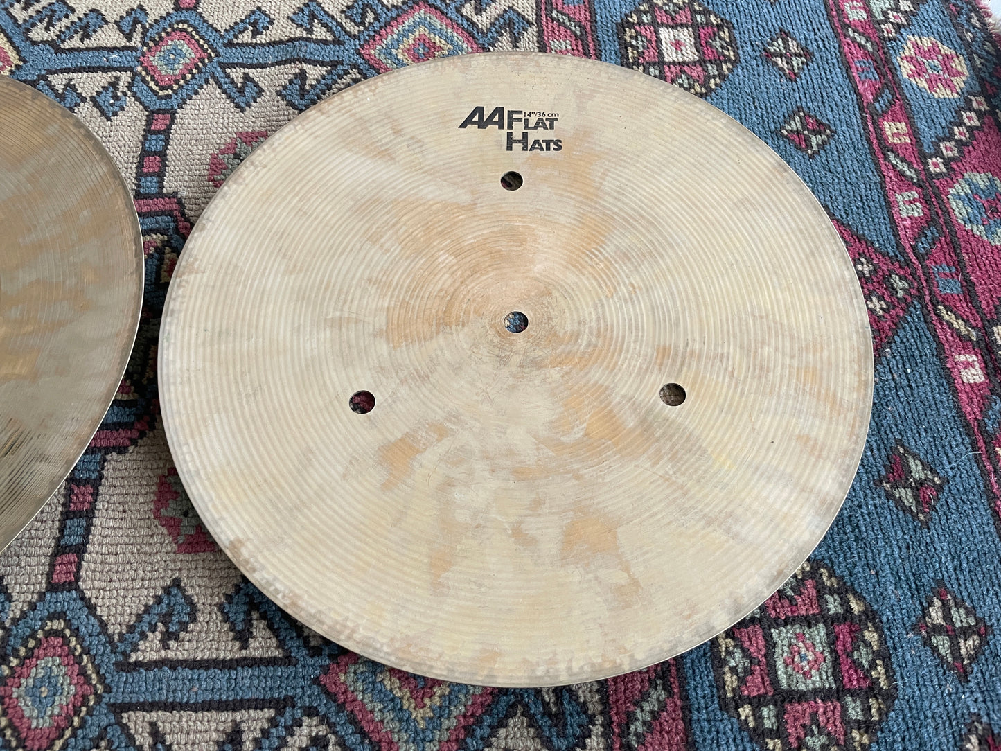 14" Sabian AA Flat Hats Hi-Hat Cymbal Pair 1052g/1460g