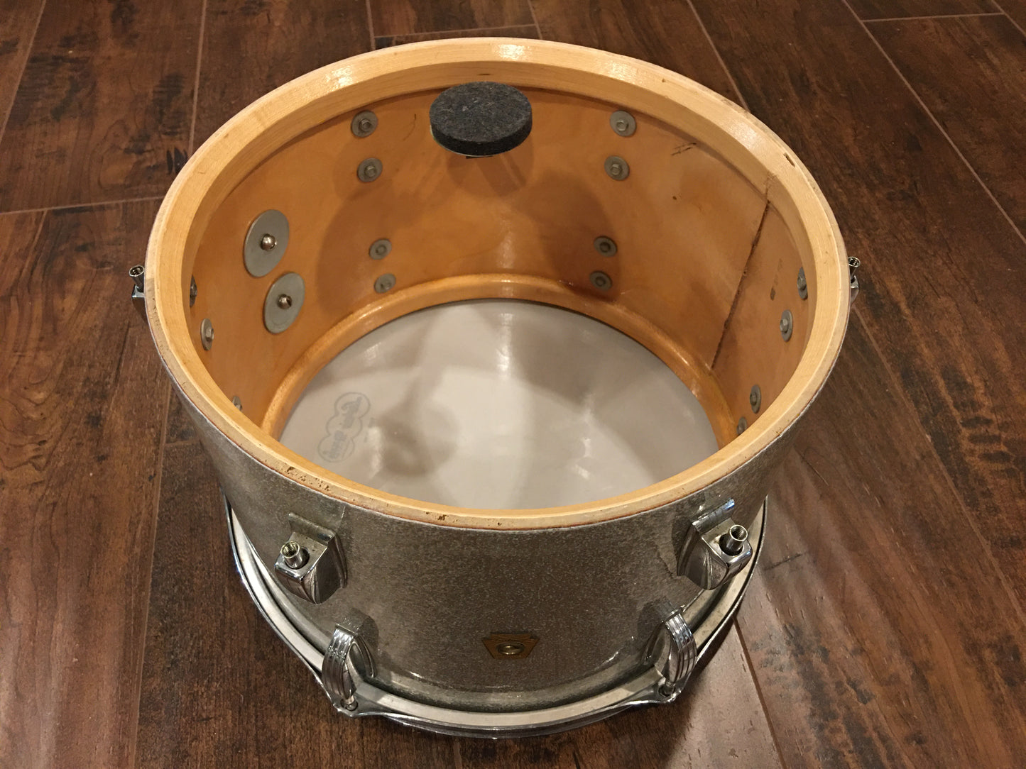 1968 Ludwig 8x12 Keystone Tom Drum Silver Sparkle
