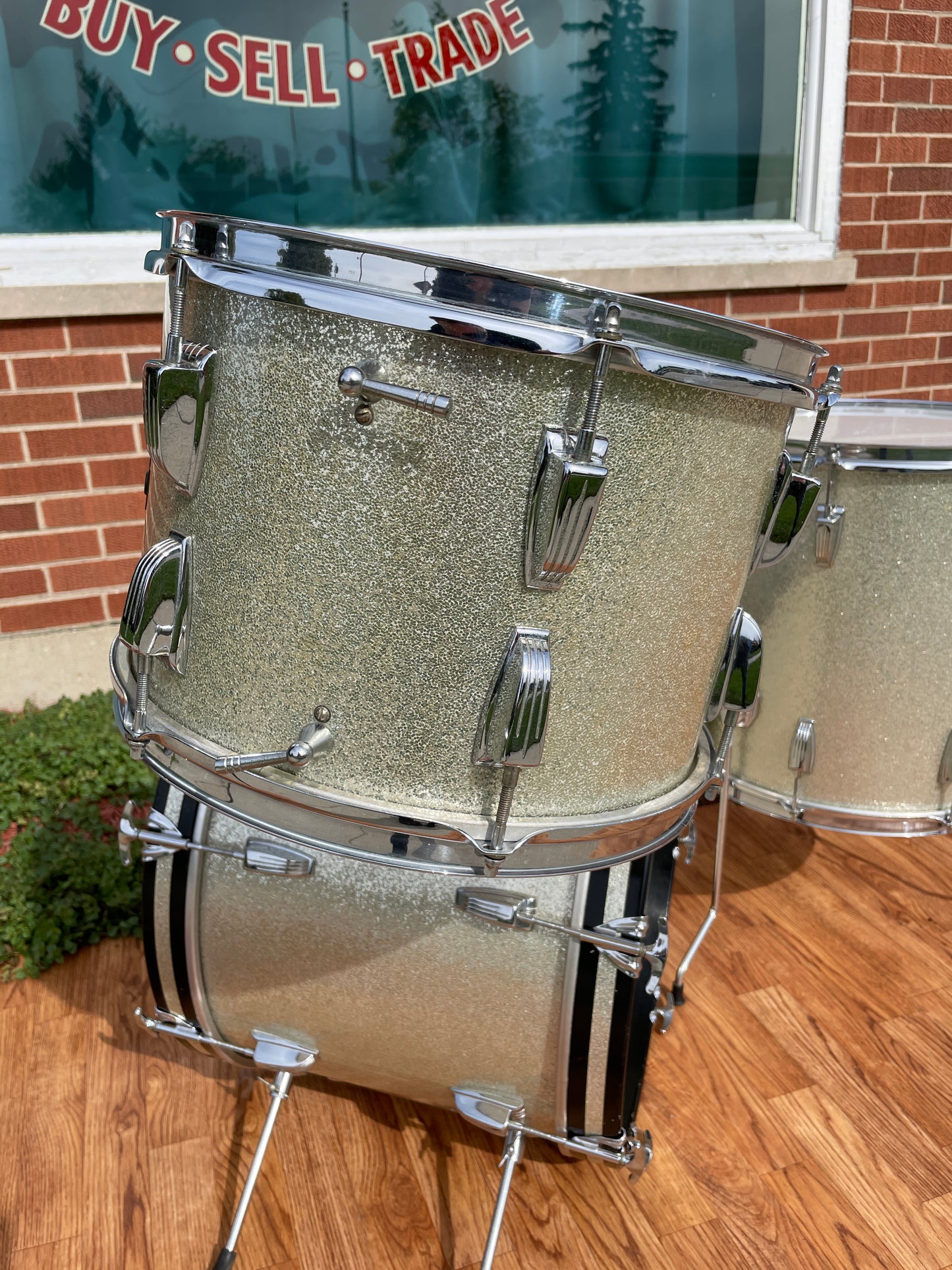 1964 Ludwig Super Beat Drum Set Silver Sparkle 20/13/16 COB