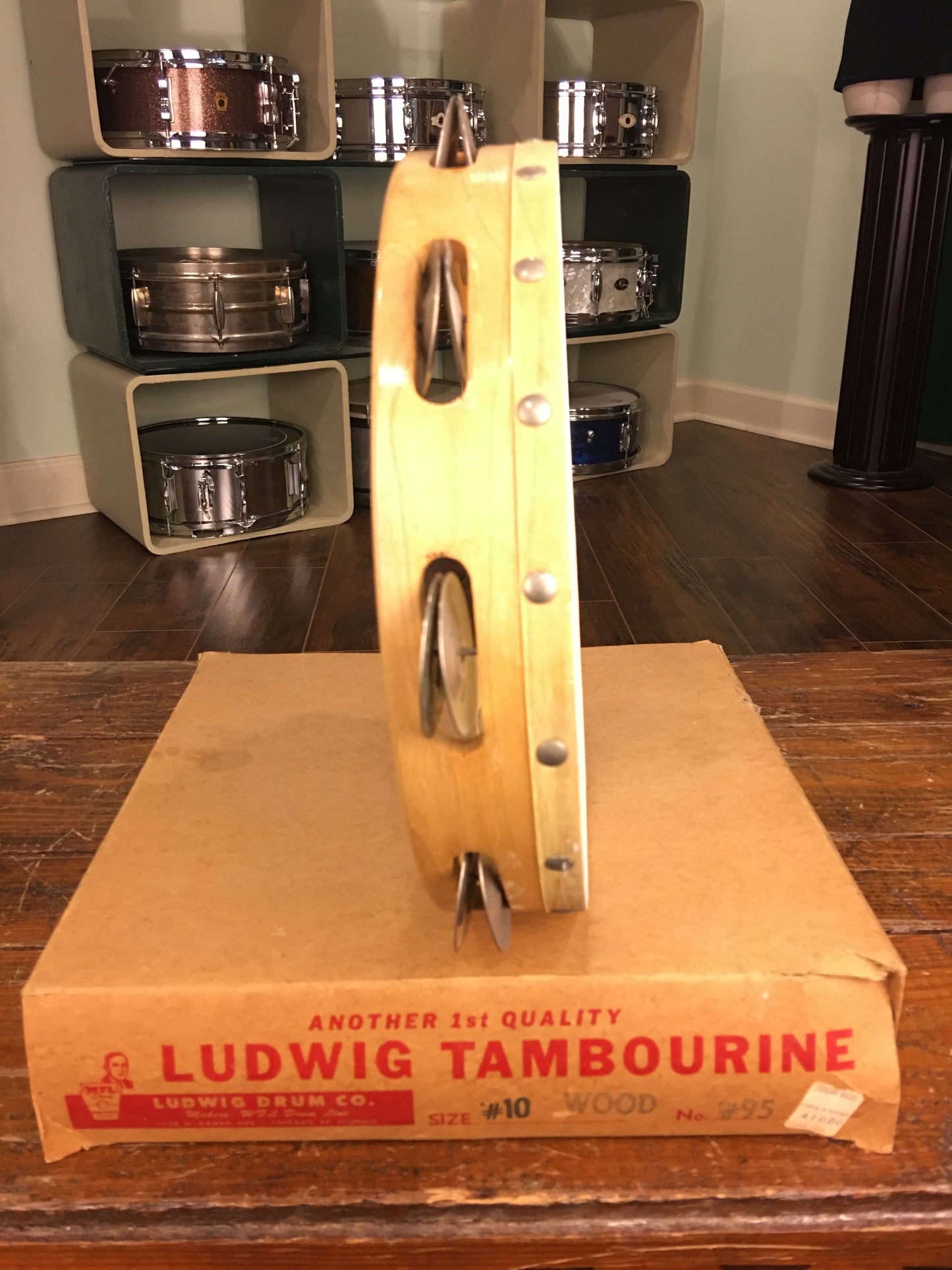1950s WFL Ludwig 10" Tambourine Never Used w/ Original Box Amazing Find!