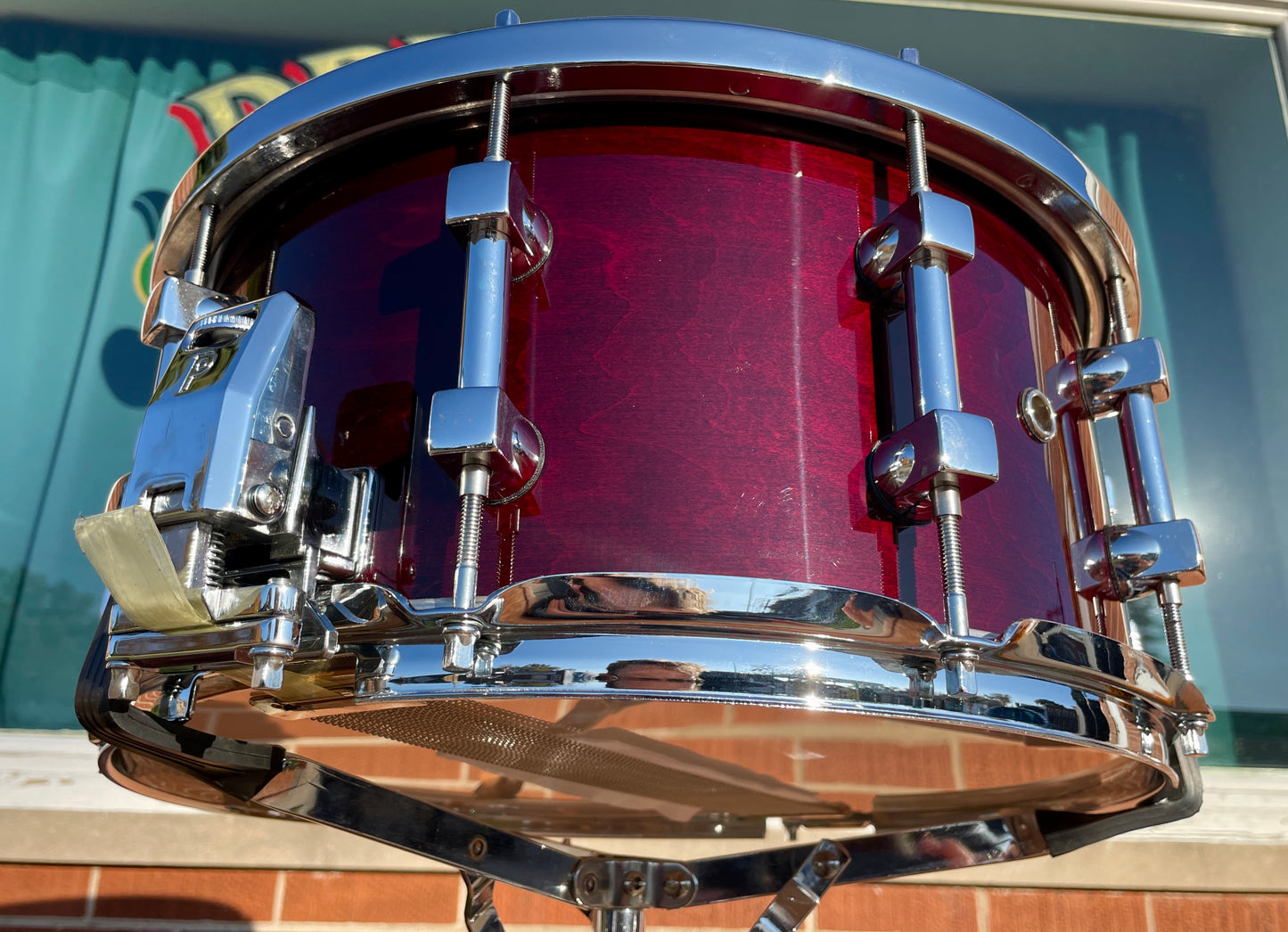 NOS Premier 7x14 Signia Maple Snare Drum Cherrywood 10-Lug