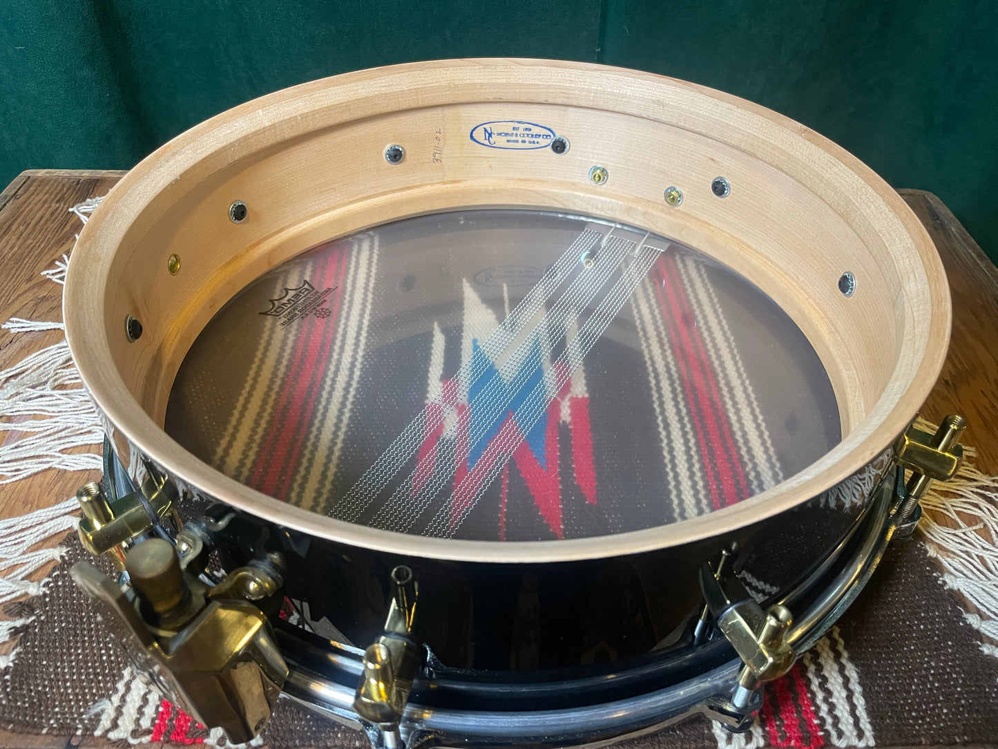 Noble & Cooley 4x14 Solid Maple Shell Snare Drum Black