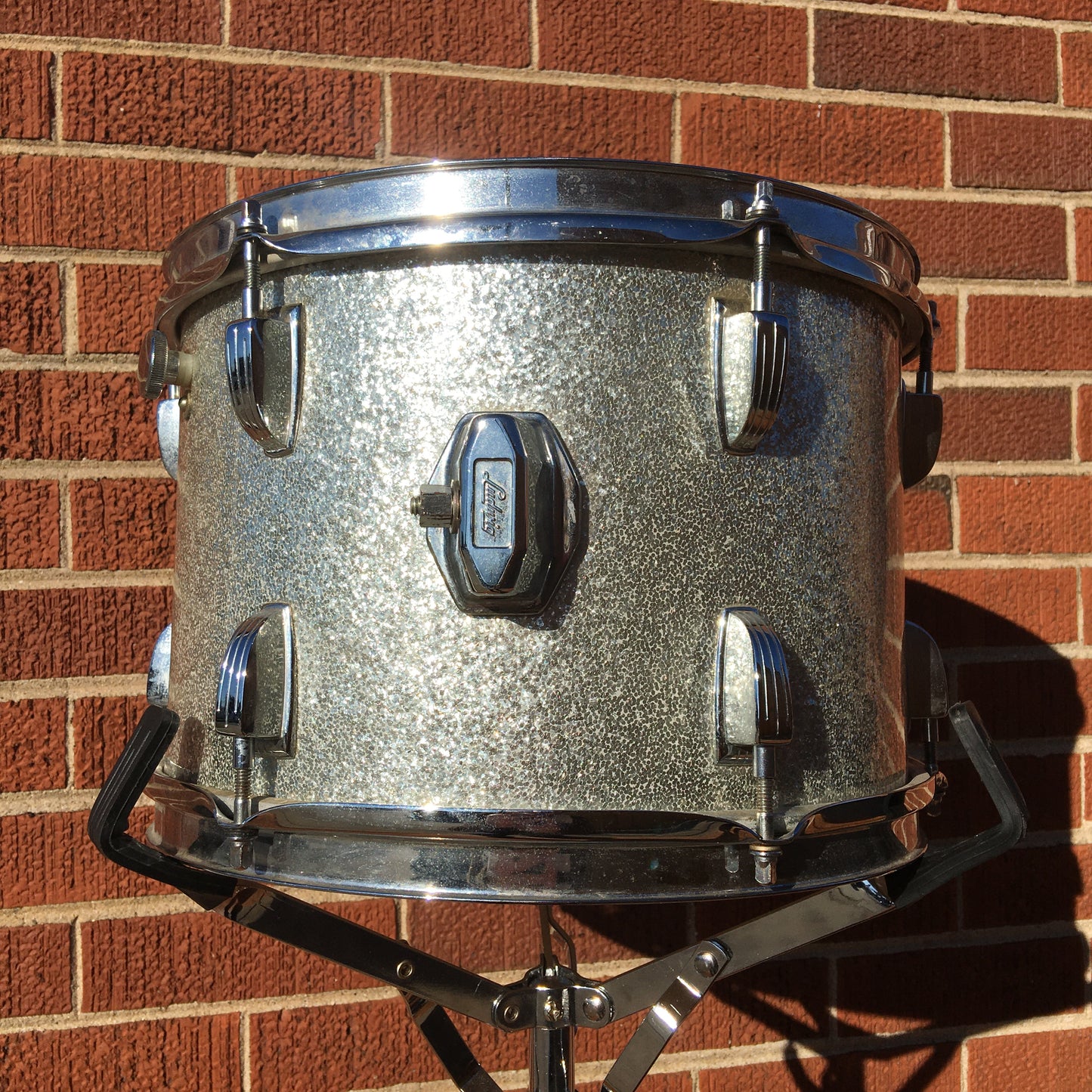 1968 Ludwig 8x12 Keystone Tom Drum Silver Sparkle
