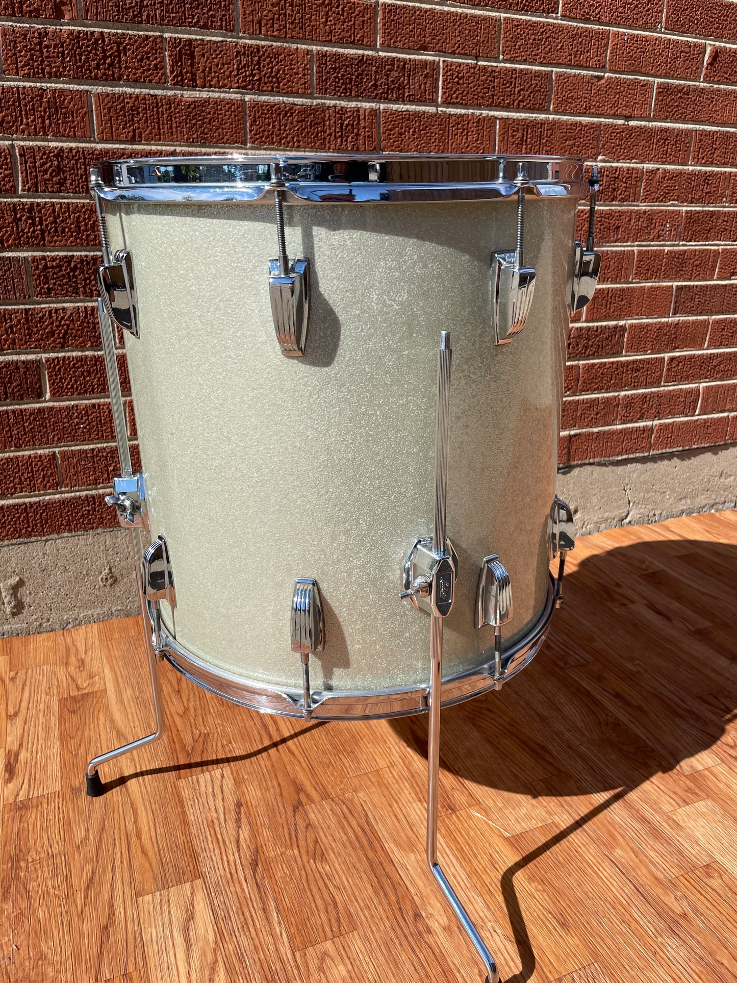 1965 Ludwig 16x16 Floor Tom Drum Silver Sparkle COB