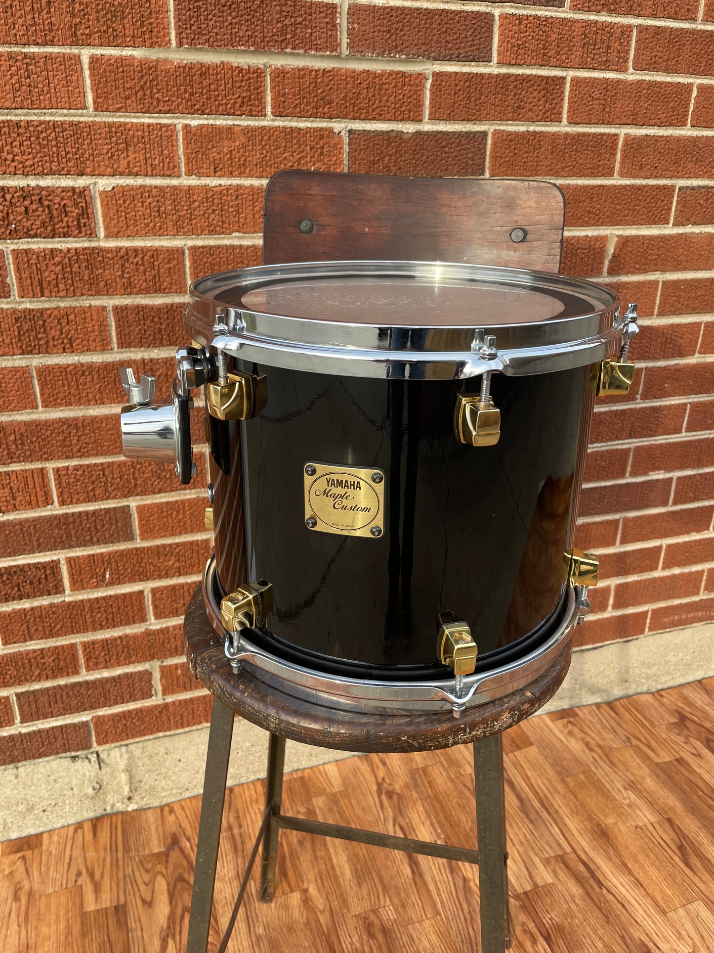 Yamaha 12x10 Maple Custom Tom Drum Single Piano Black 10x12 Made in Japan