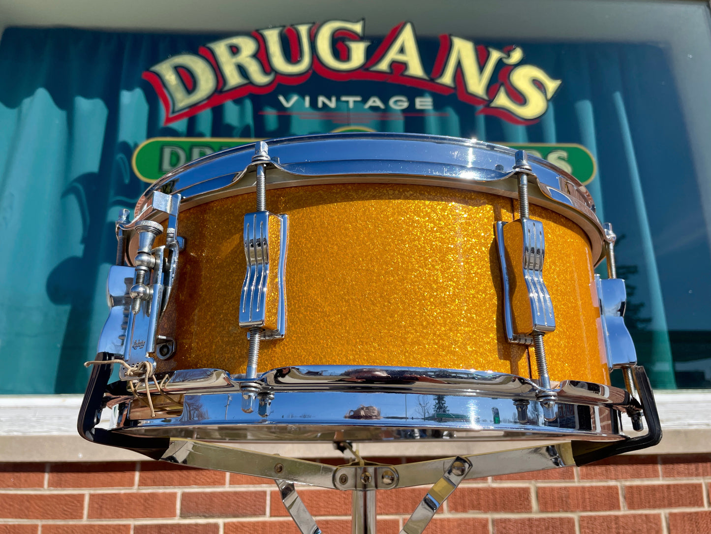 1965 Ludwig 5x14 Jazz Festival Snare Drum Gold Sparkle COB