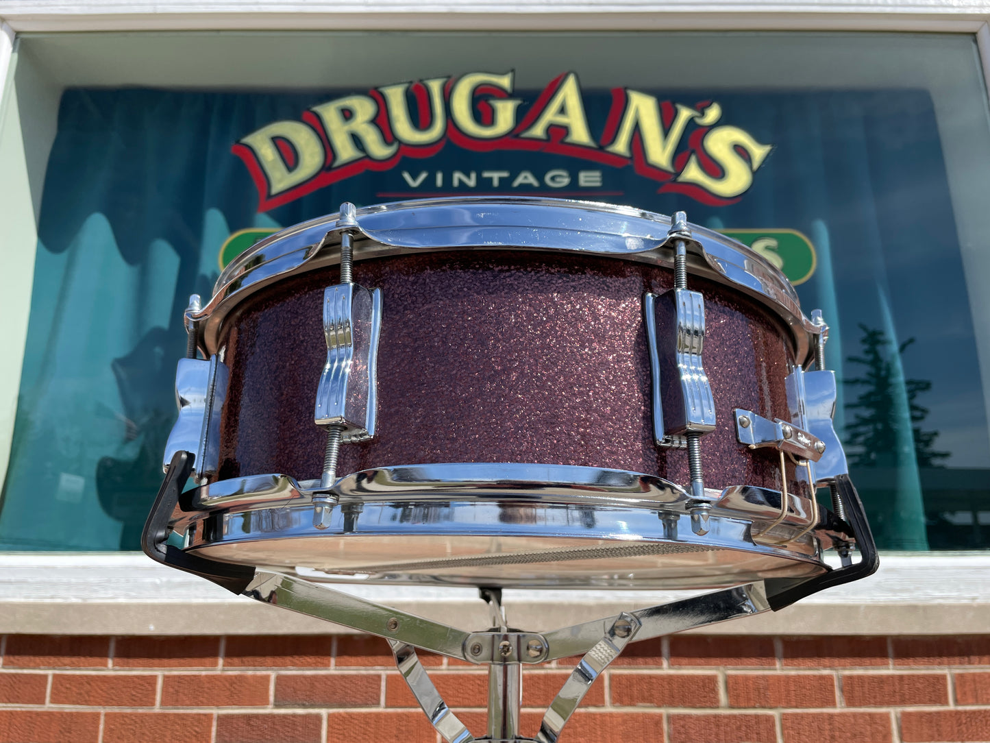 1966 Ludwig 5x14 Jazz Festival Snare Drum Burgundy Sparkle