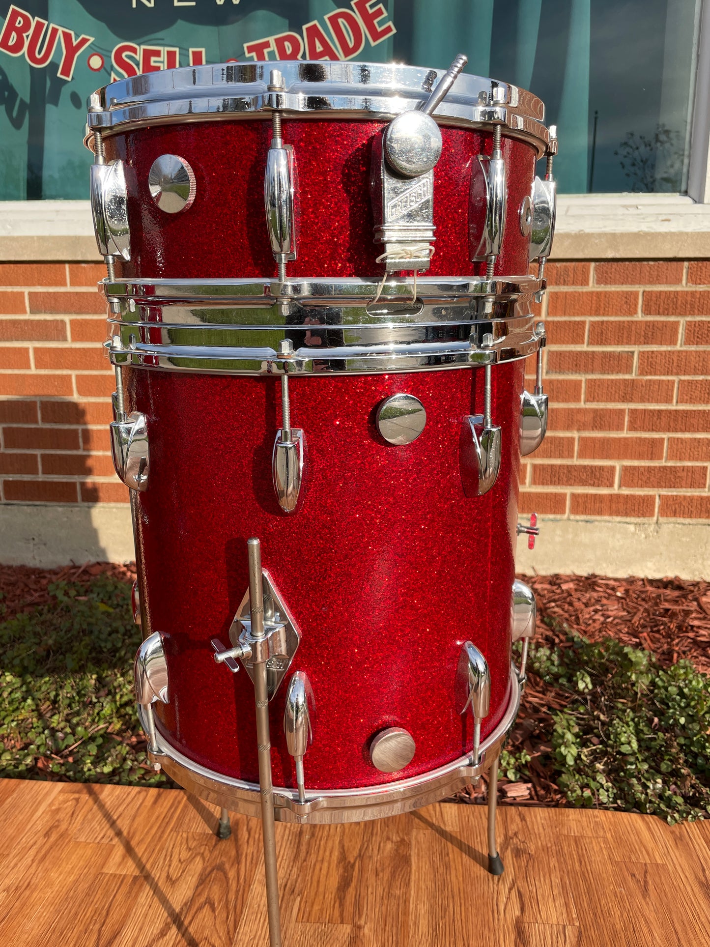 1960s Gretsch Progressive Jazz Drum Set Red Sparkle