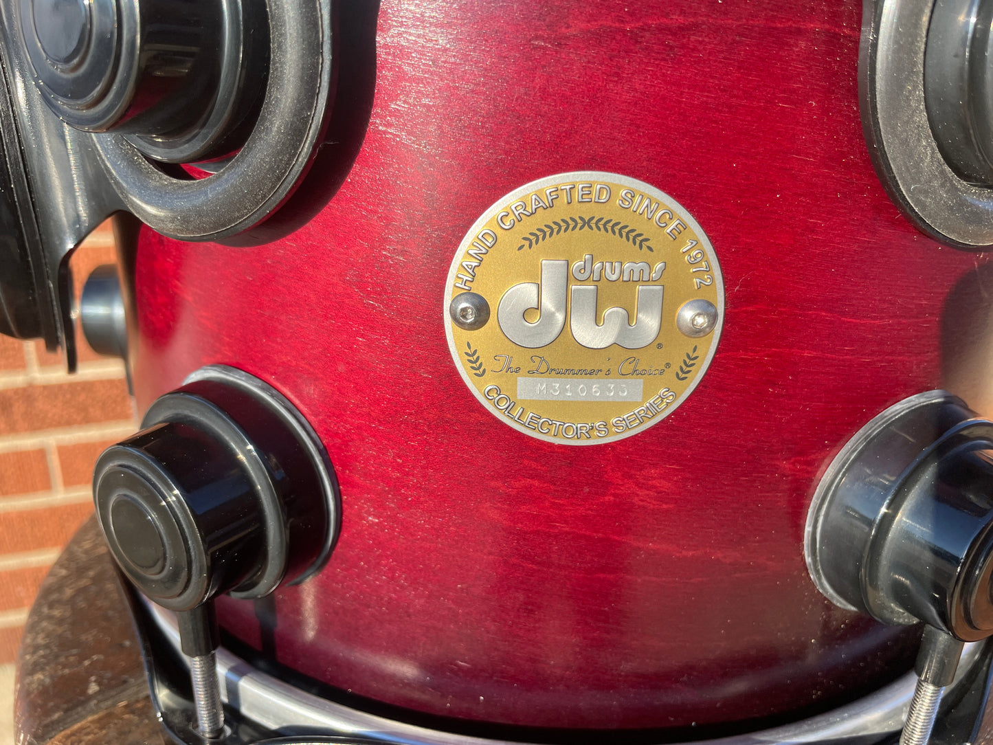 DW Collector's Series 8x10 Tom Drum Single Red-Black Fade Burst Drum Workshop