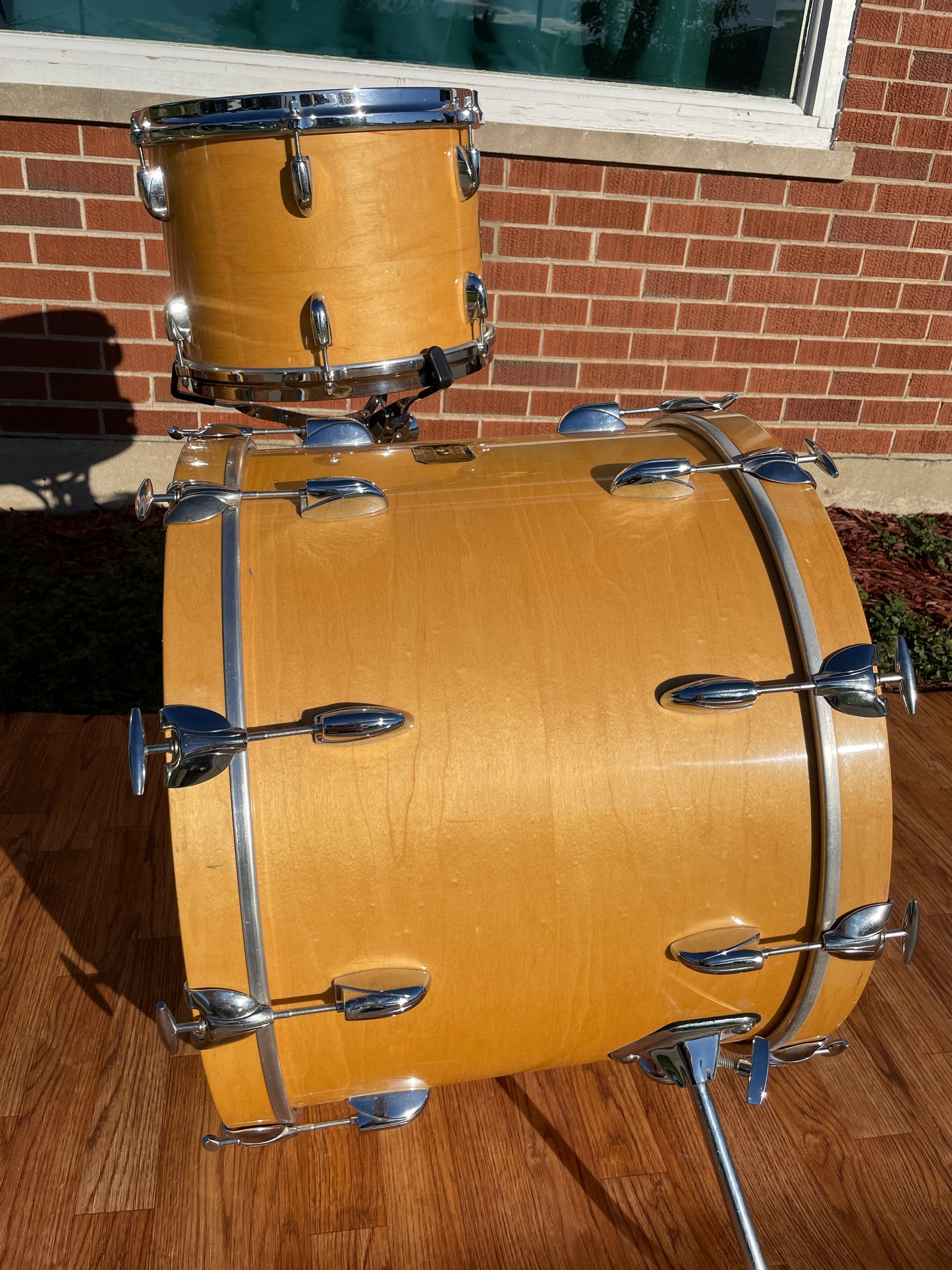 1980s Gretsch Square Badge Drum Set Natural 16x22/9x13/18x18 Jasper Shells