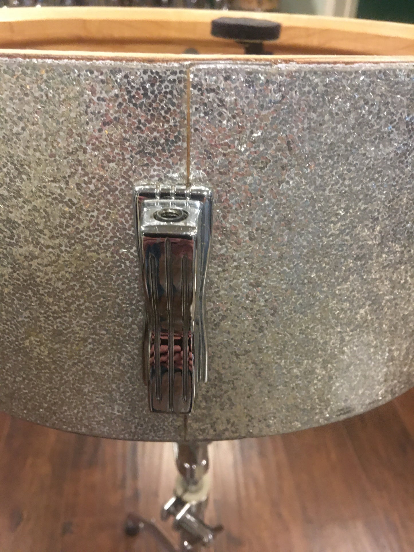 1968 Ludwig 5x14 Jazz Festival 8 Lug Snare Drum Silver Sparkle