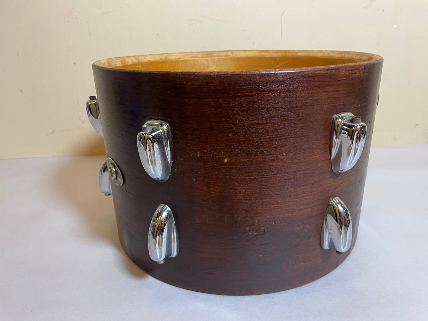 1970s Slingerland 8x12 Tom Drum Shell Brown Stain