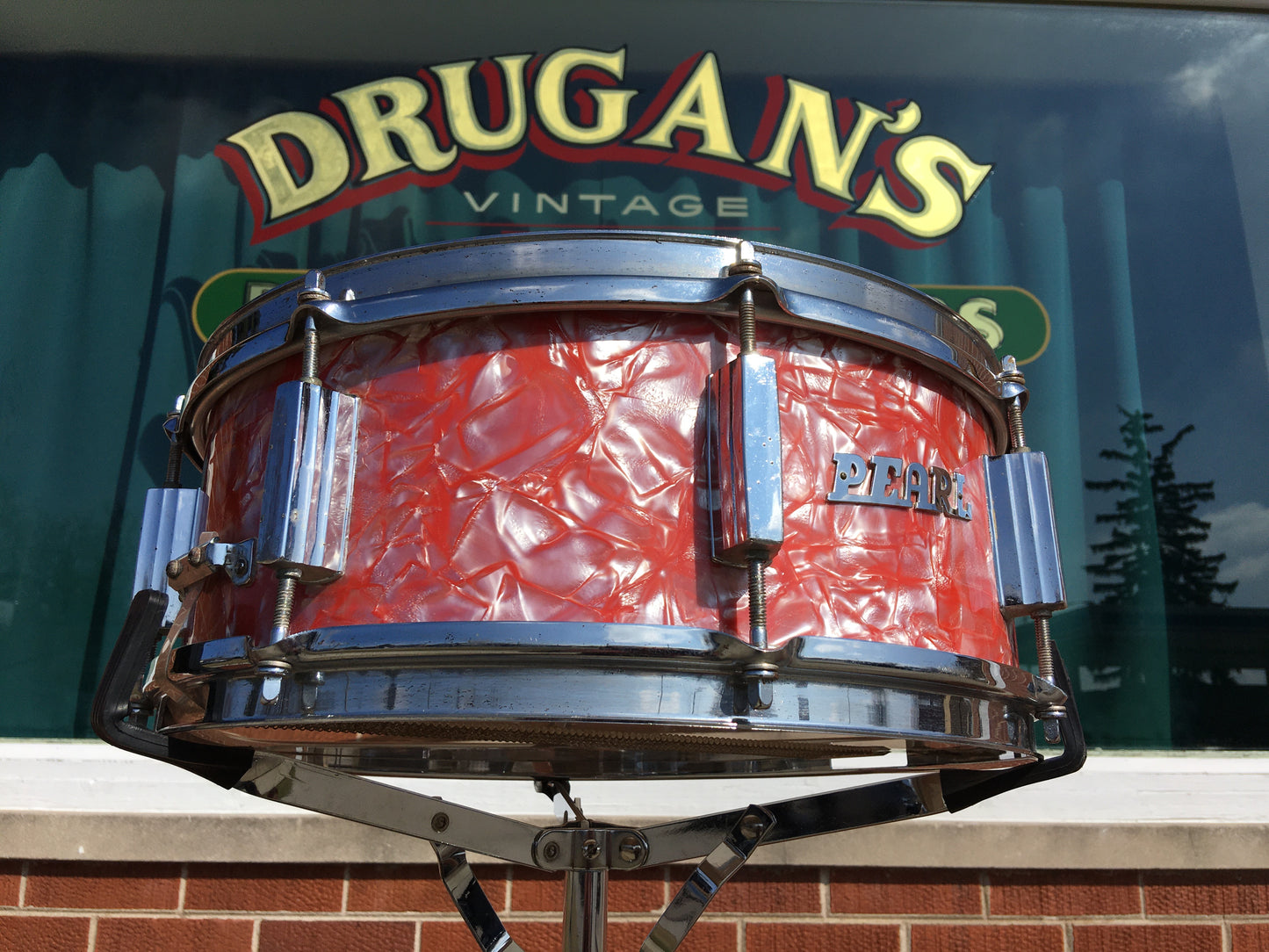 1960s Pearl 5.5x14 8 Lug Sun Set (Rose Pearl) Snare Drum