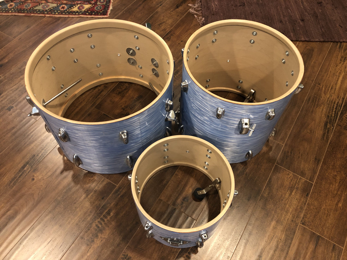 1960s Slingerland Gene Krupa De Luxe Outfit No. 1N Drum Set w/ Artist Snare Blue Ripple Pearl