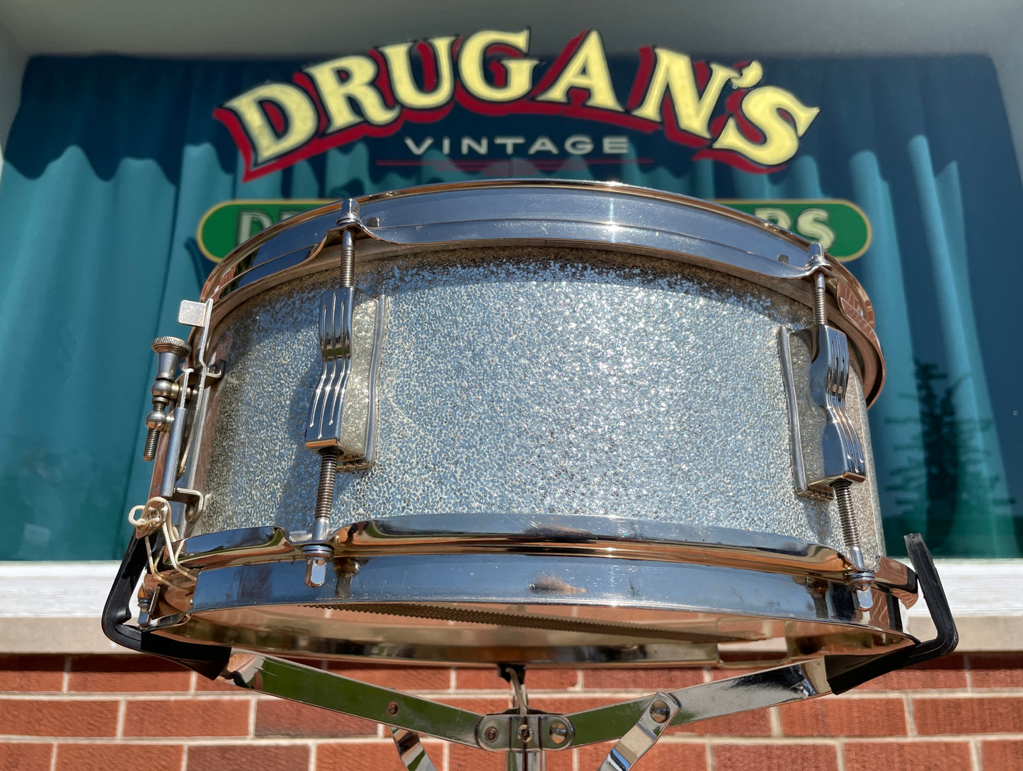 1963 Ludwig 5x14 Pioneer Snare Drum Silver Sparkle