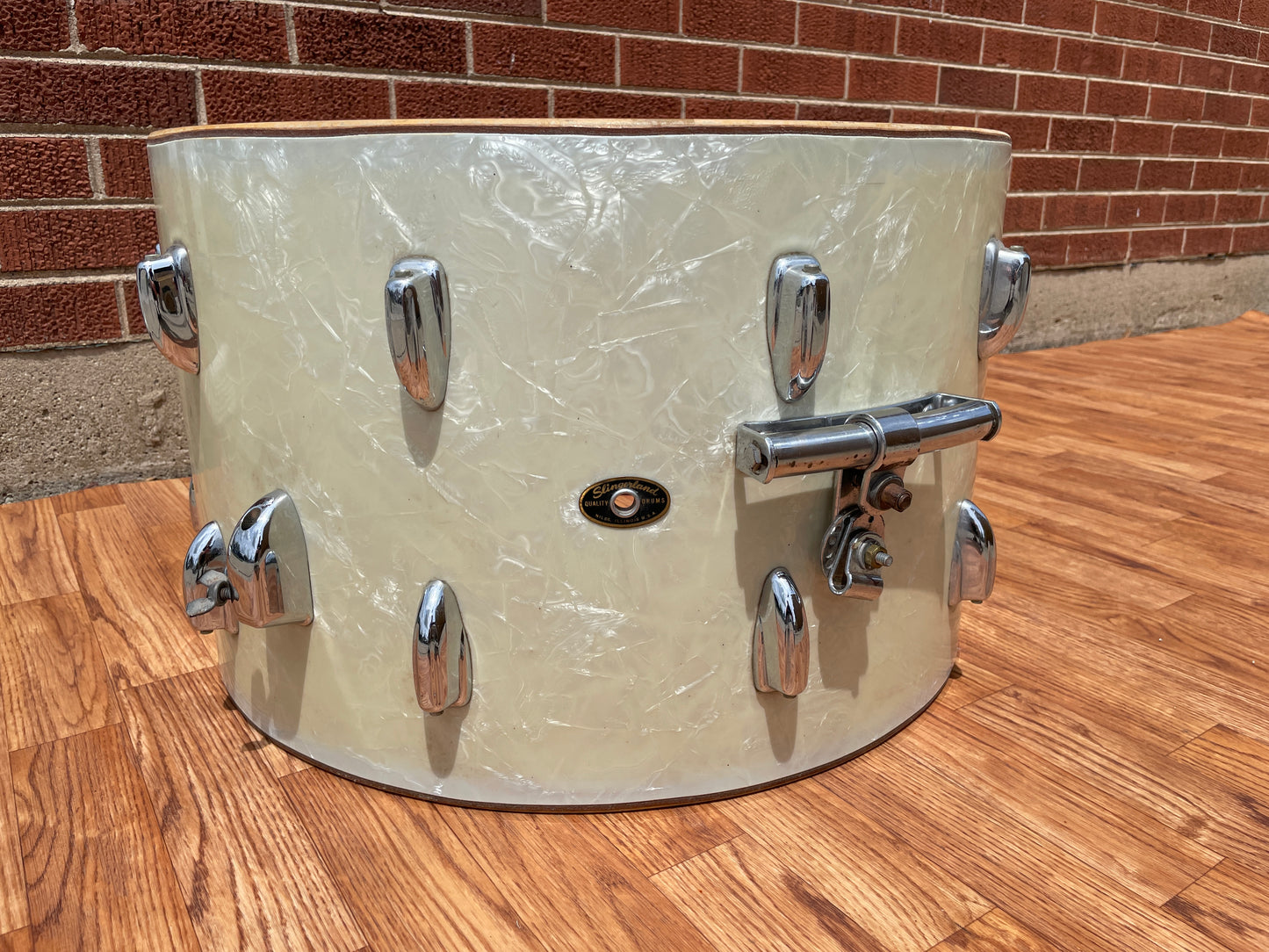 1960s Slingerland 14x22 Bass Drum White Marine Pearl