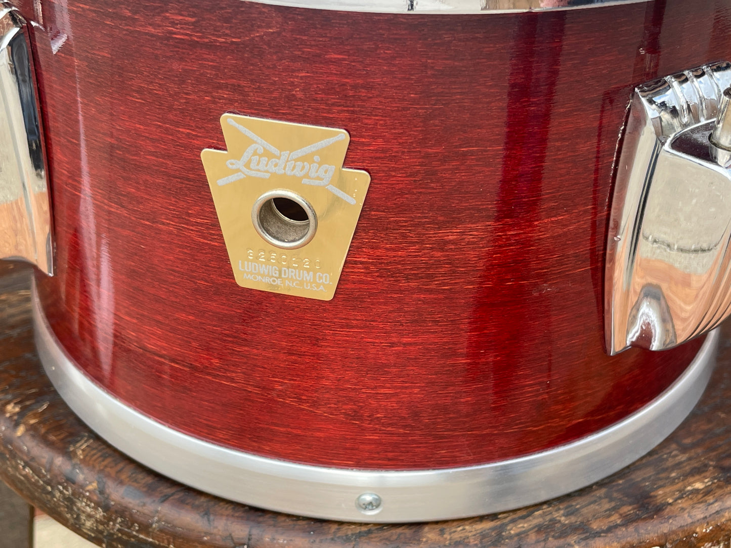 Mid-1980s Ludwig Concert Toms 6" & 8" Maple Shells Mahogany Finish