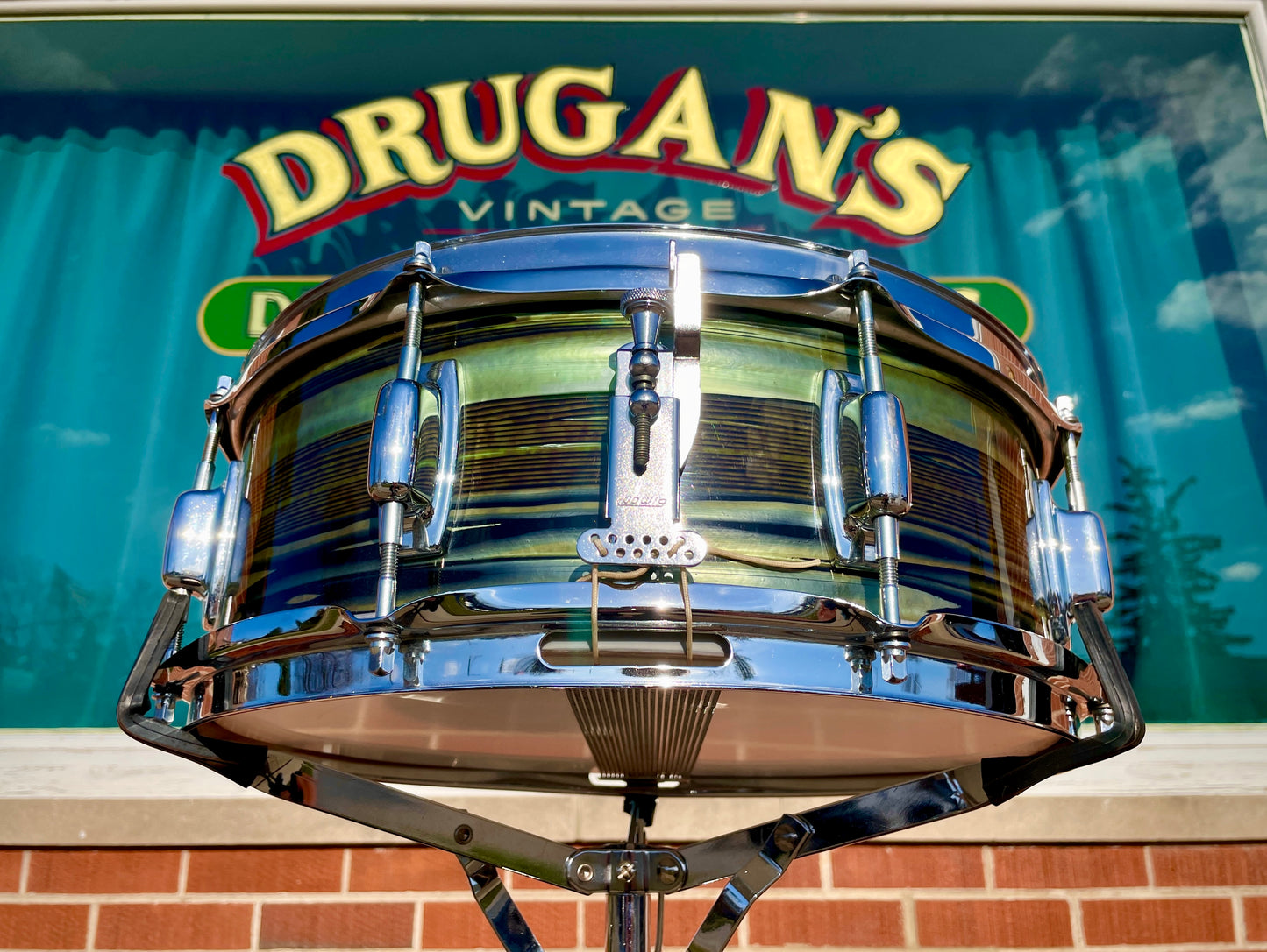 Vintage Ludwig Standard 5x14 Snare Drum Avocado Strata