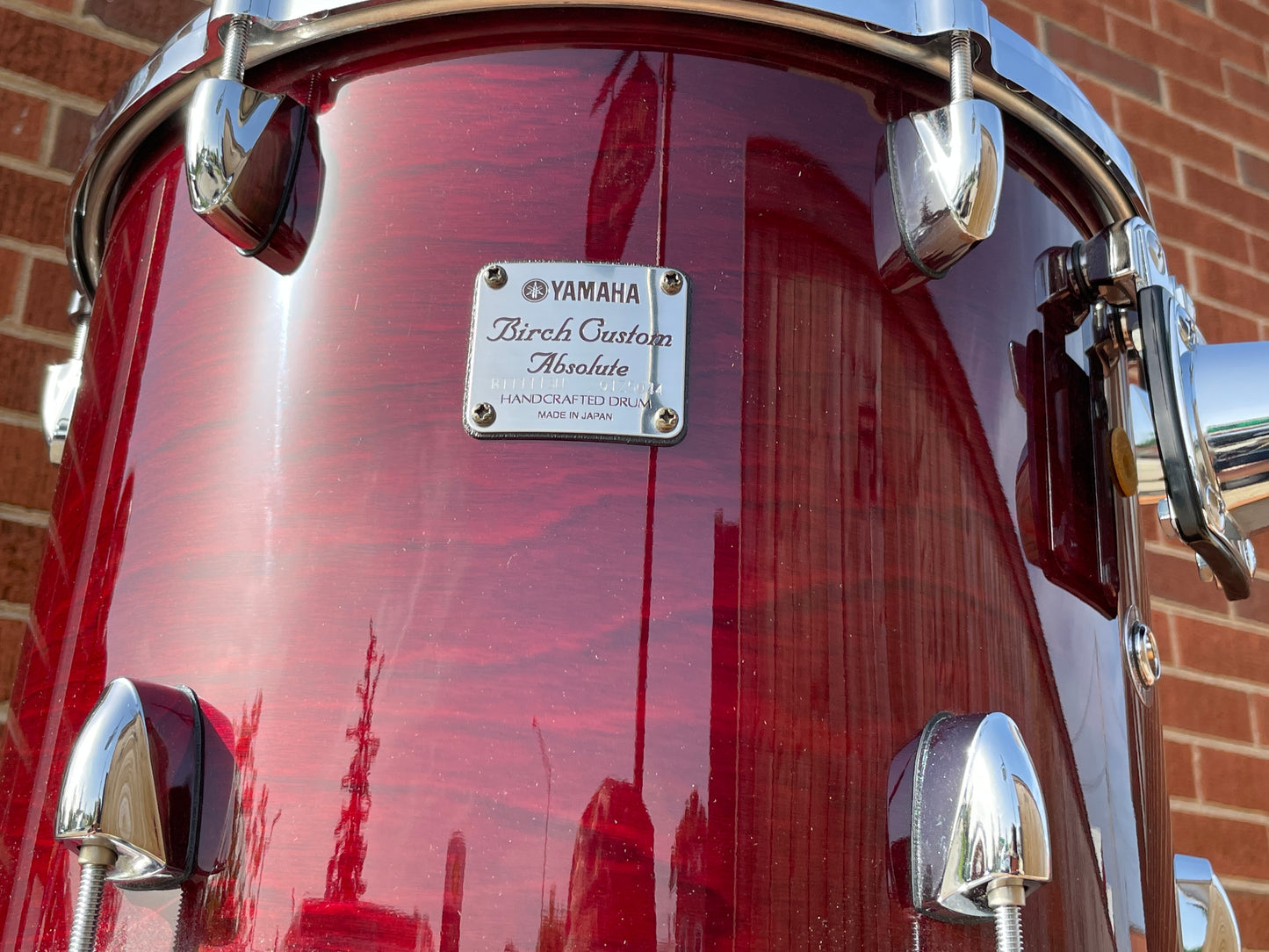 2003 Yamaha 10x13 Maple Custom Absolute Tom Drum Cherry Wood Lacquer