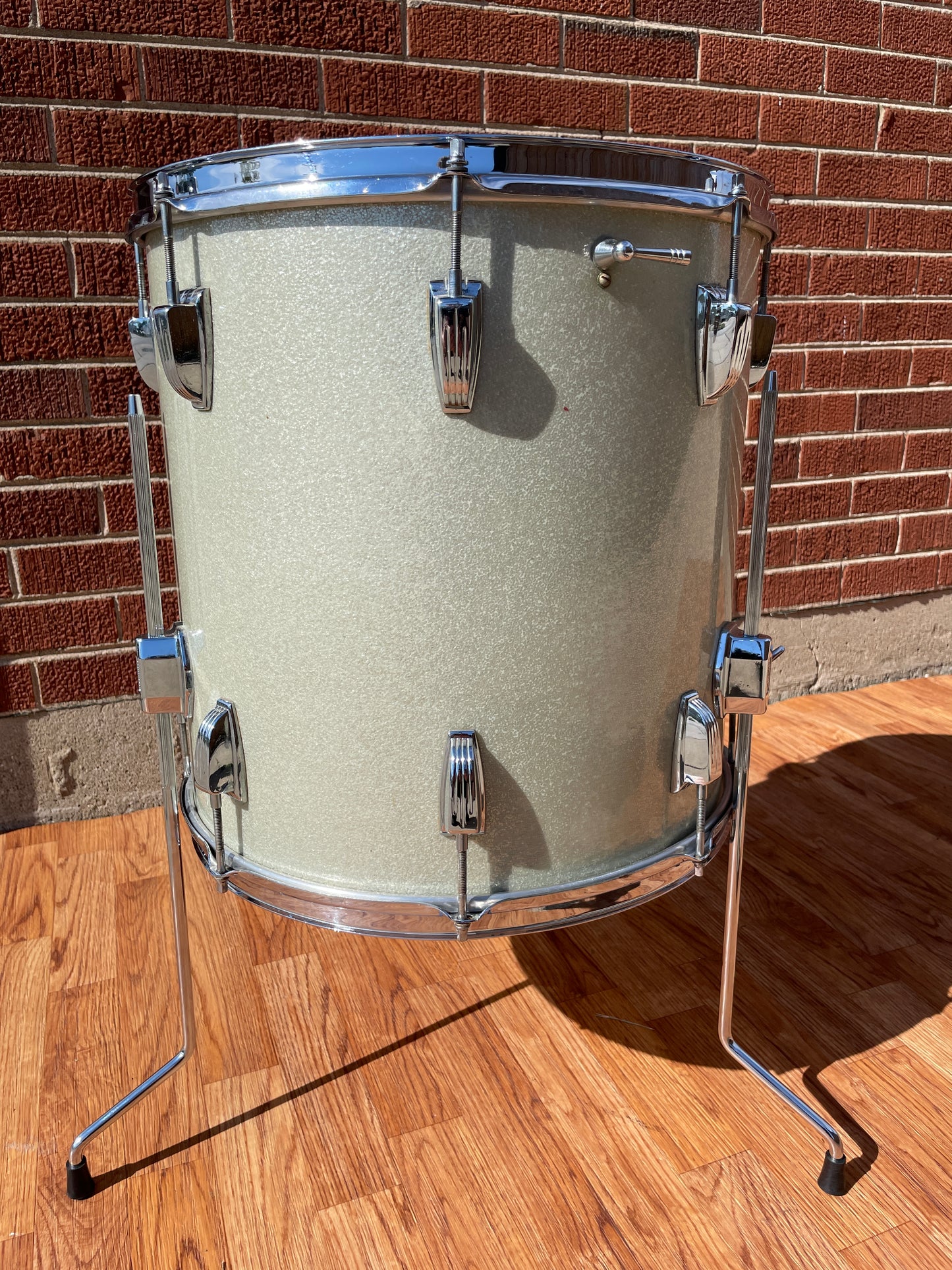 1965 Ludwig 16x16 Floor Tom Drum Silver Sparkle COB