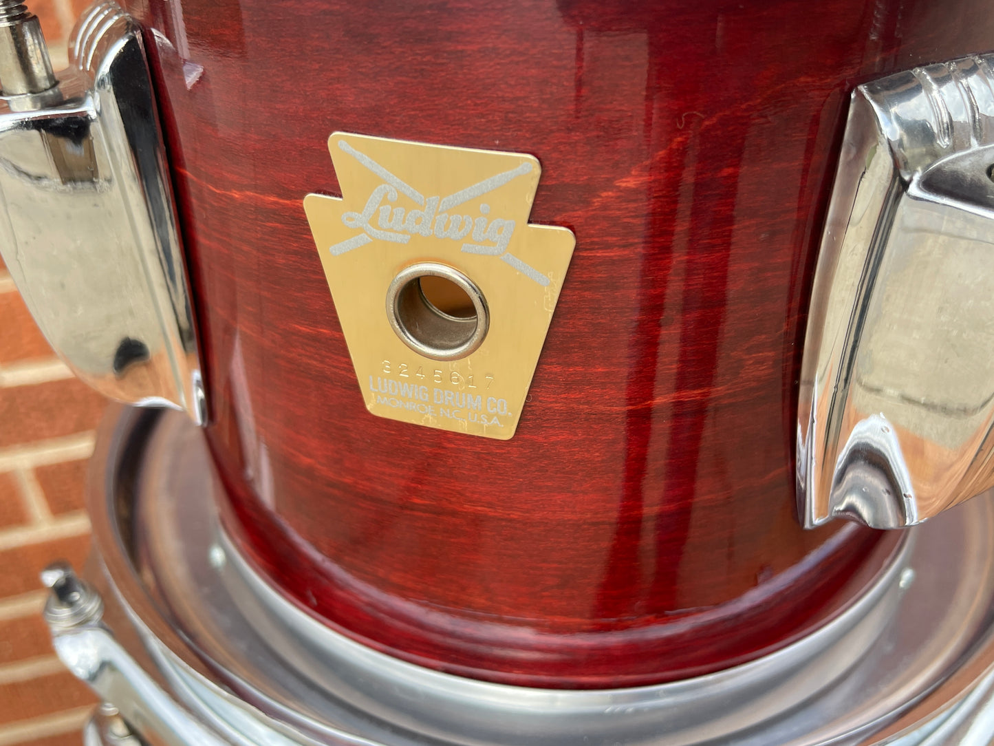 Mid-1980s Ludwig Concert Toms 6" & 8" Maple Shells Mahogany Finish