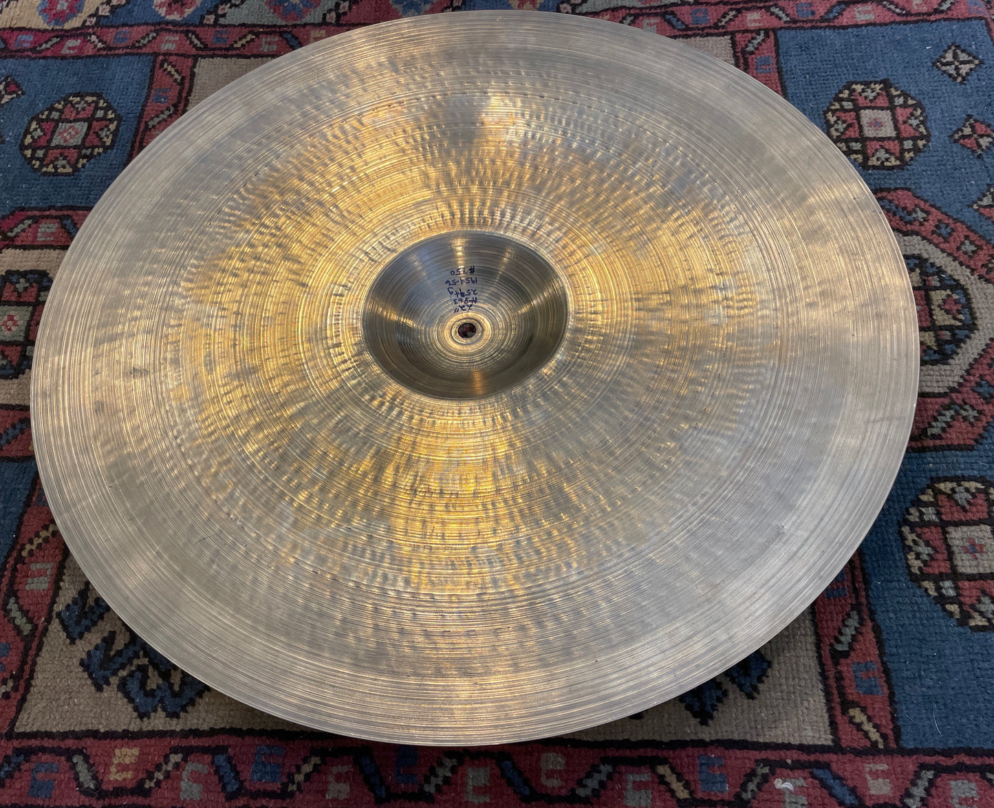 22" Zildjian A 1950s Large Block Stamp Ride Cymbal 2594g #863