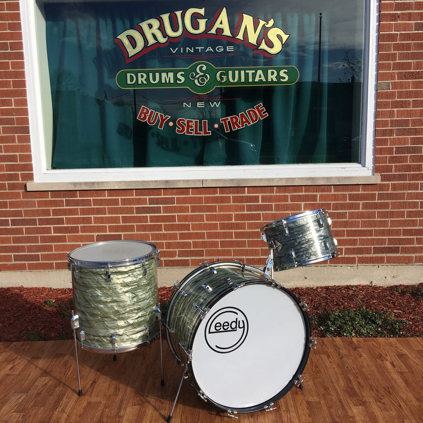 1960s Leedy Shelly Manne 22/13/16 Light (Sky) Blue Pearl Drum Set