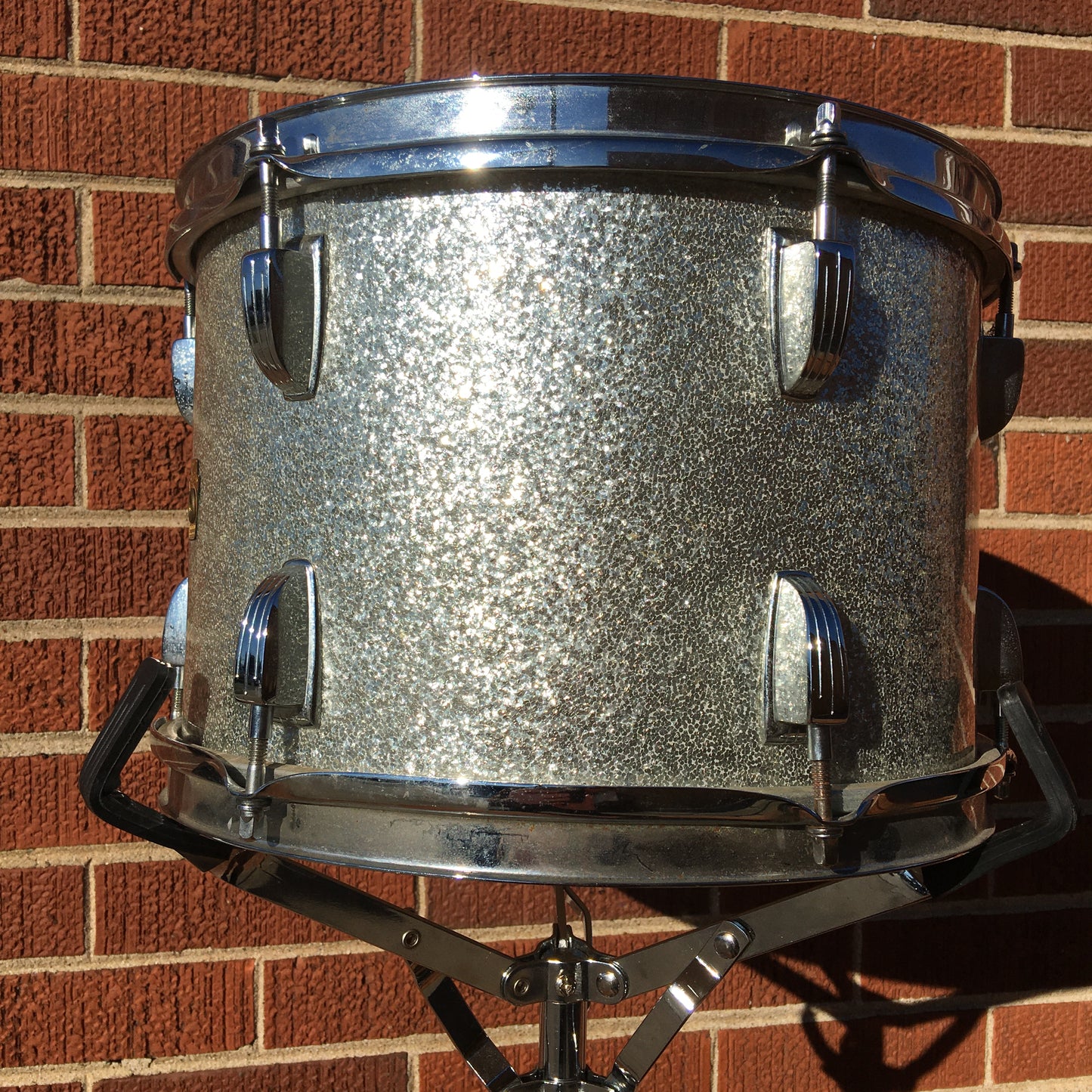 1968 Ludwig 8x12 Keystone Tom Drum Silver Sparkle