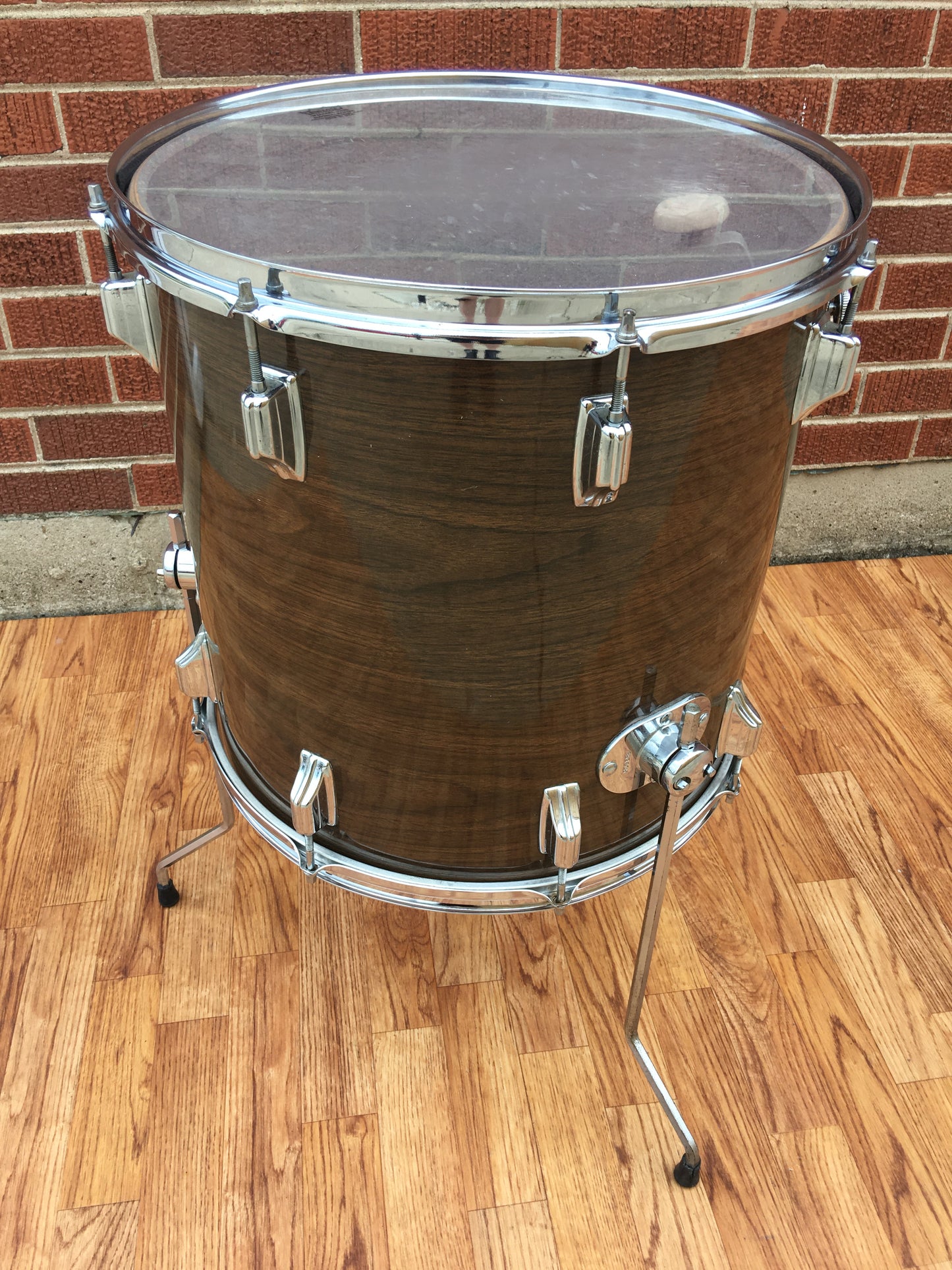 1970s Rogers 16X16 New Mahogany Swivomatic Floor Tom Drum