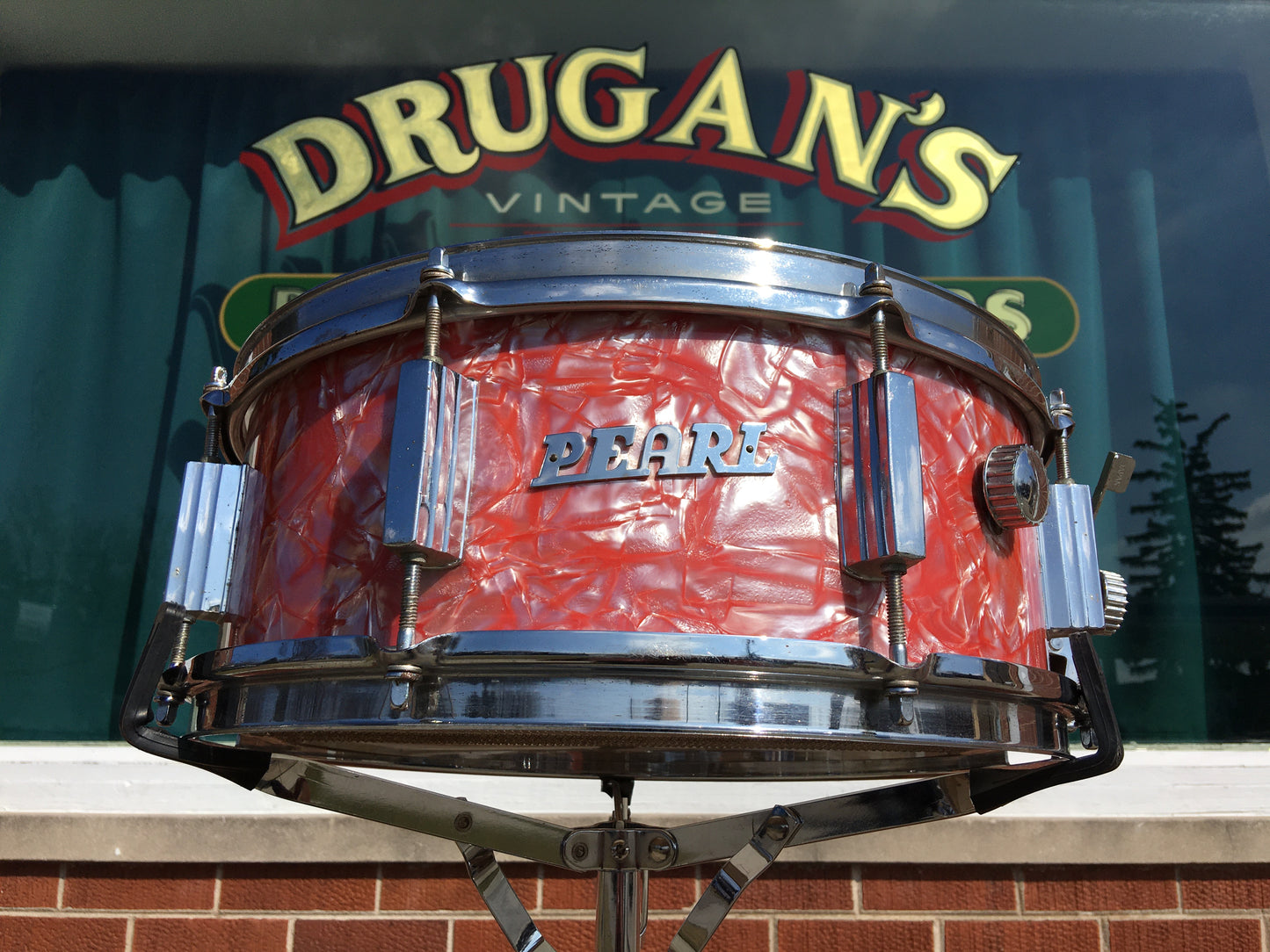 1960s Pearl 5.5x14 8 Lug Sun Set (Rose Pearl) Snare Drum