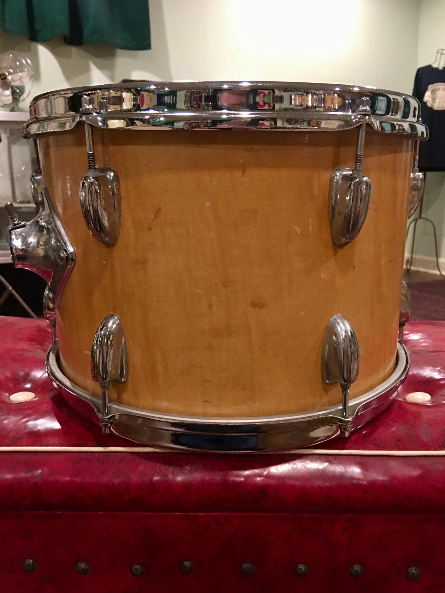1970s Slingerland 9x13 Natural Maple 5 ply Tom Drum