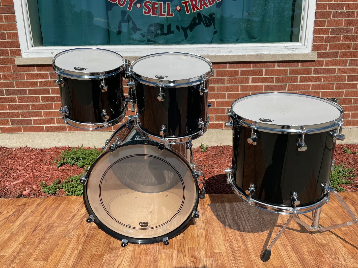 2000 Sonor 125th Anniversary S-Class Drum Set Black 20/10/12/14