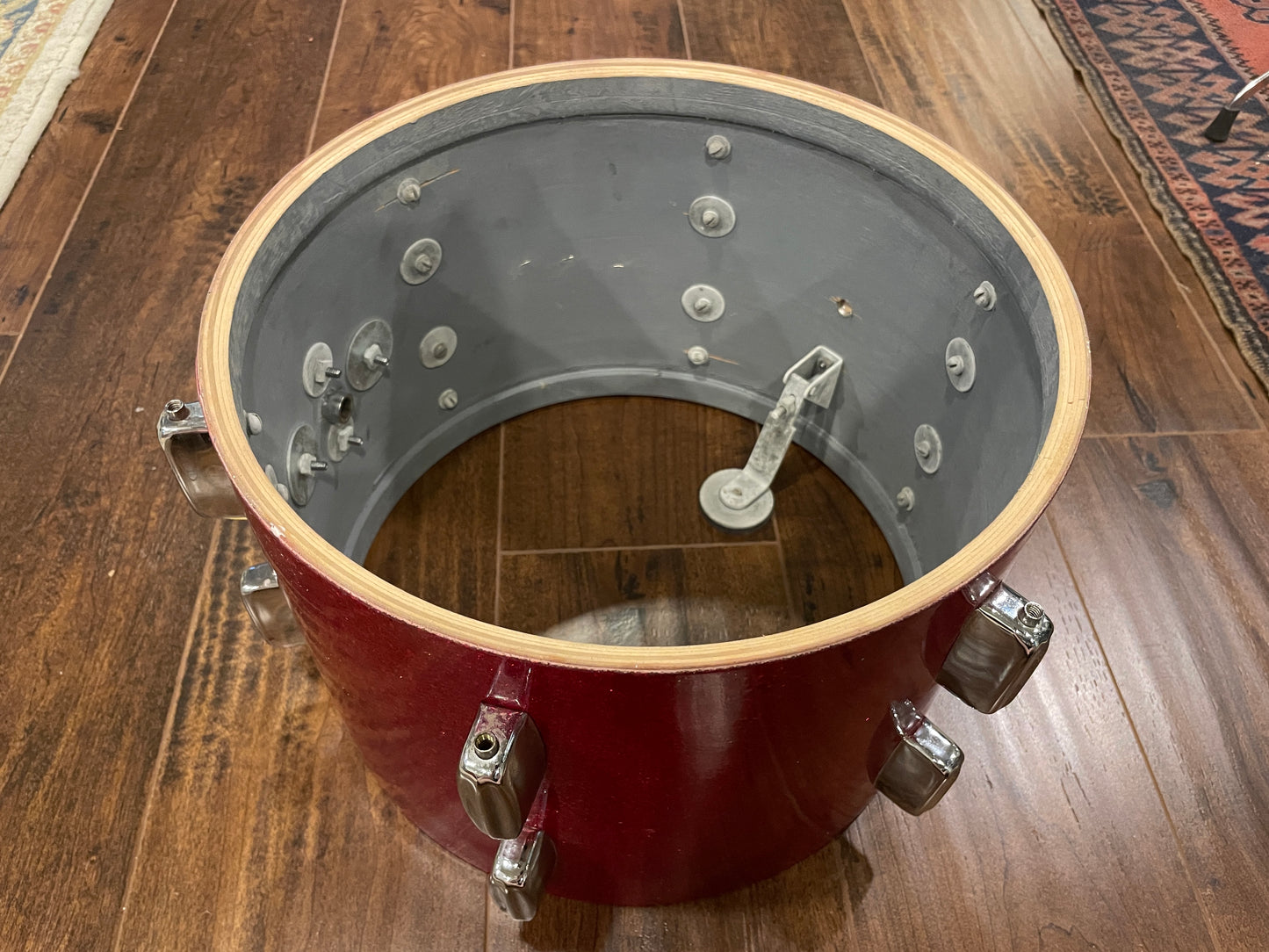 1960s Rogers 9x13 Holiday Tom Drum Sparkling Red Pearl Cleveland Glass Glitter Sparkle