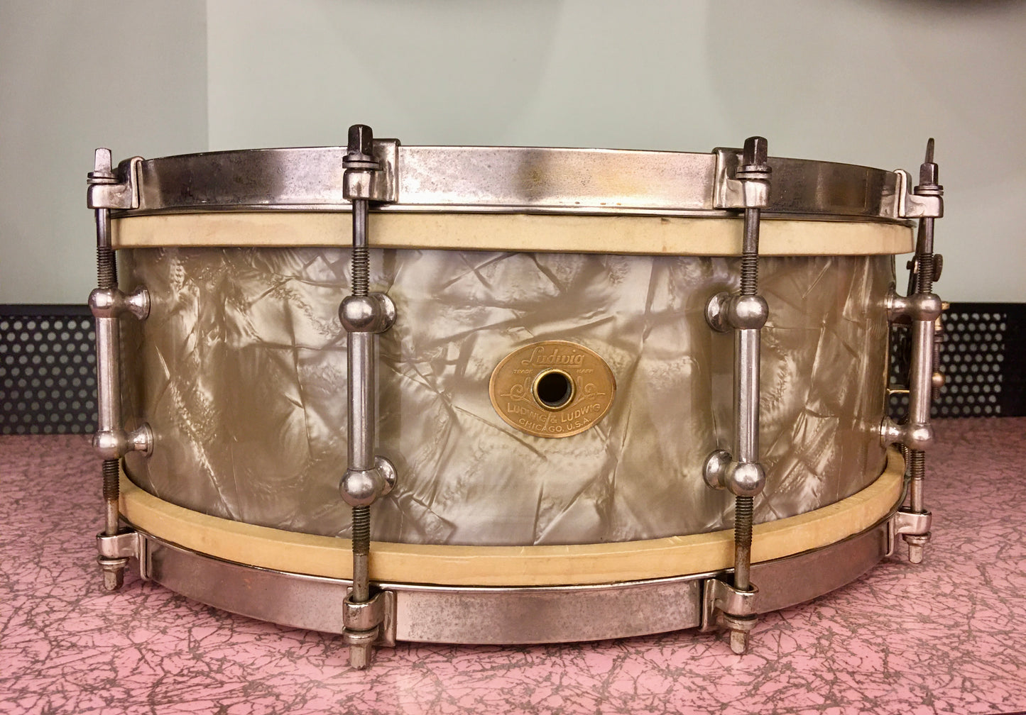 1935 Ludwig Standard 5x14 Lavender Pearl Snare Drum