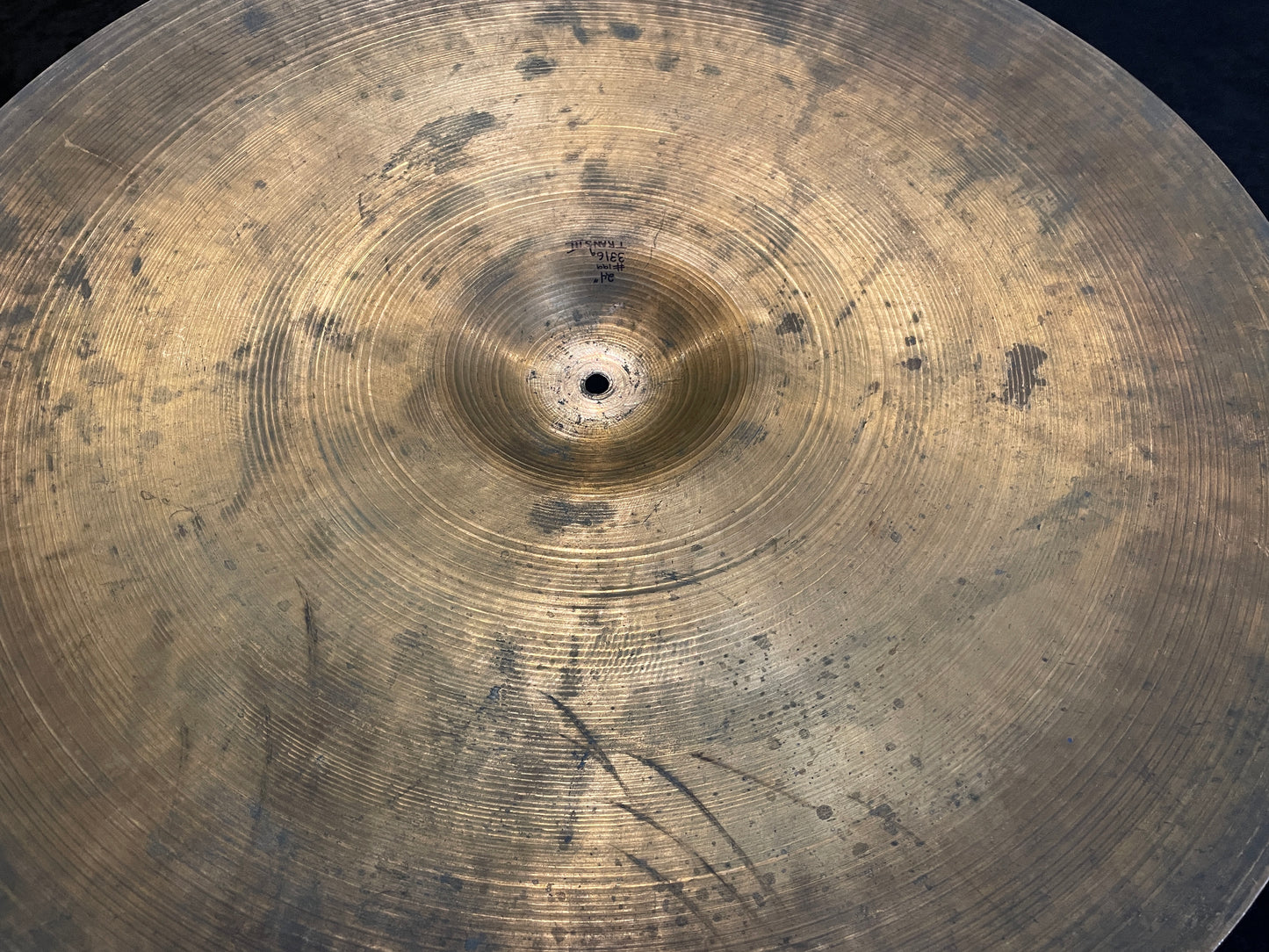 24" Zildjian A 1940s-50s Trans Stamp Ride Cymbal 3316g #199 *Video Demo*