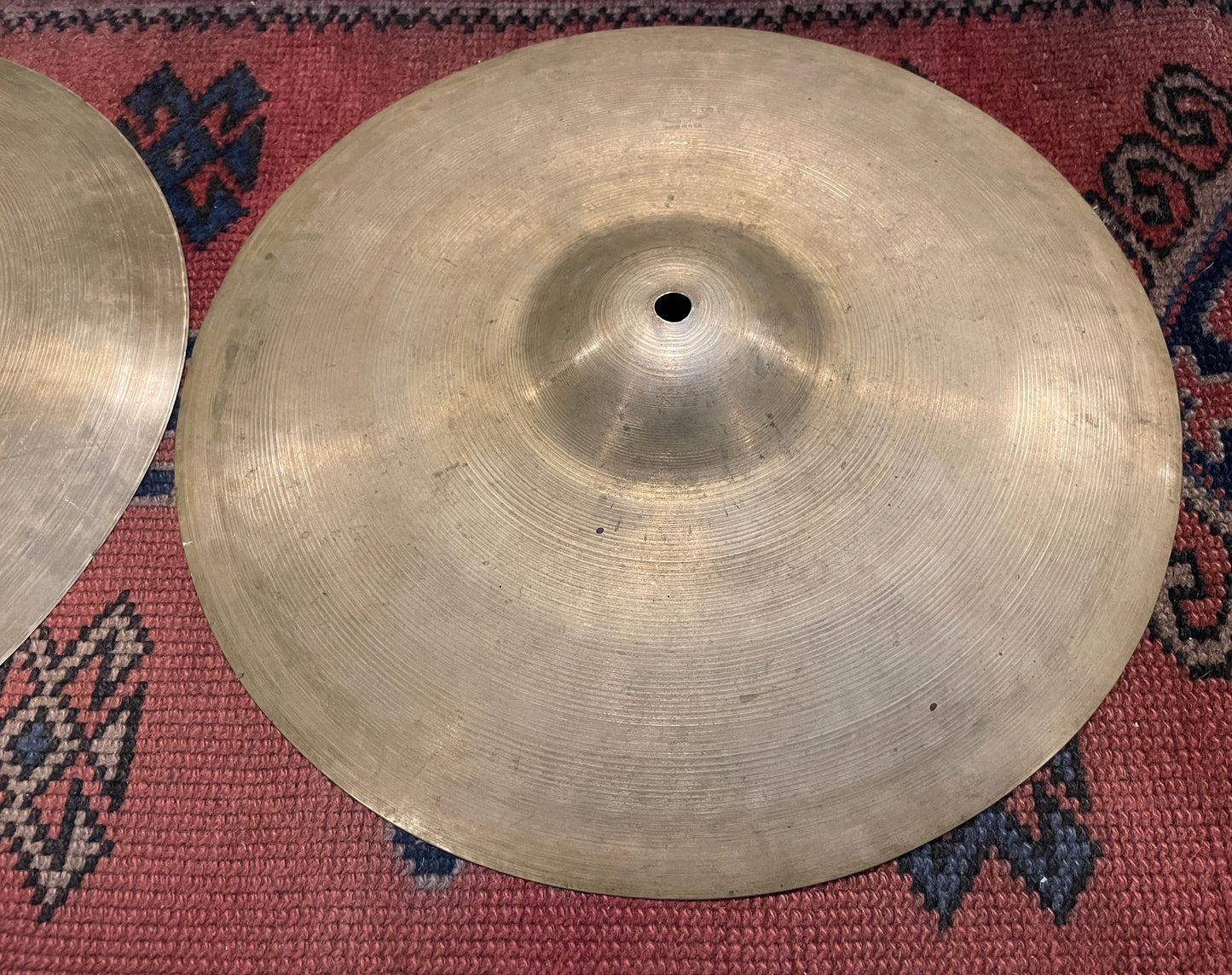 13" Zildjian A 1940s-50s Trans Stamp Hi-Hat Cymbal Pair 438/470g #739