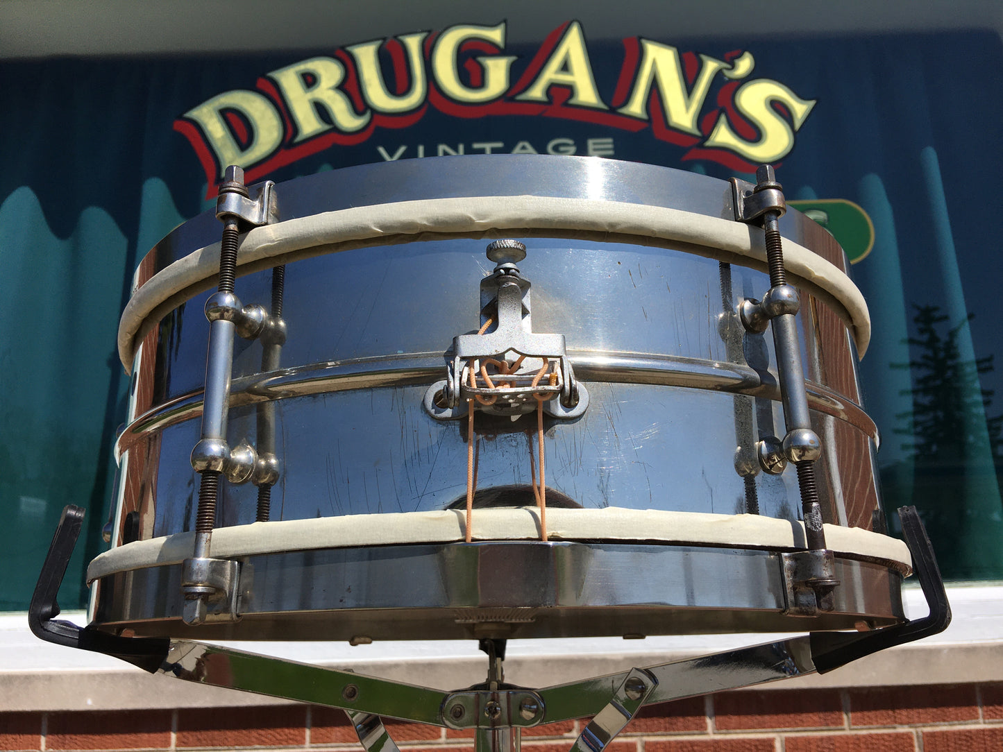 1920s Leedy 5x14 Utility Model Snare Drum - Nickel Over Brass
