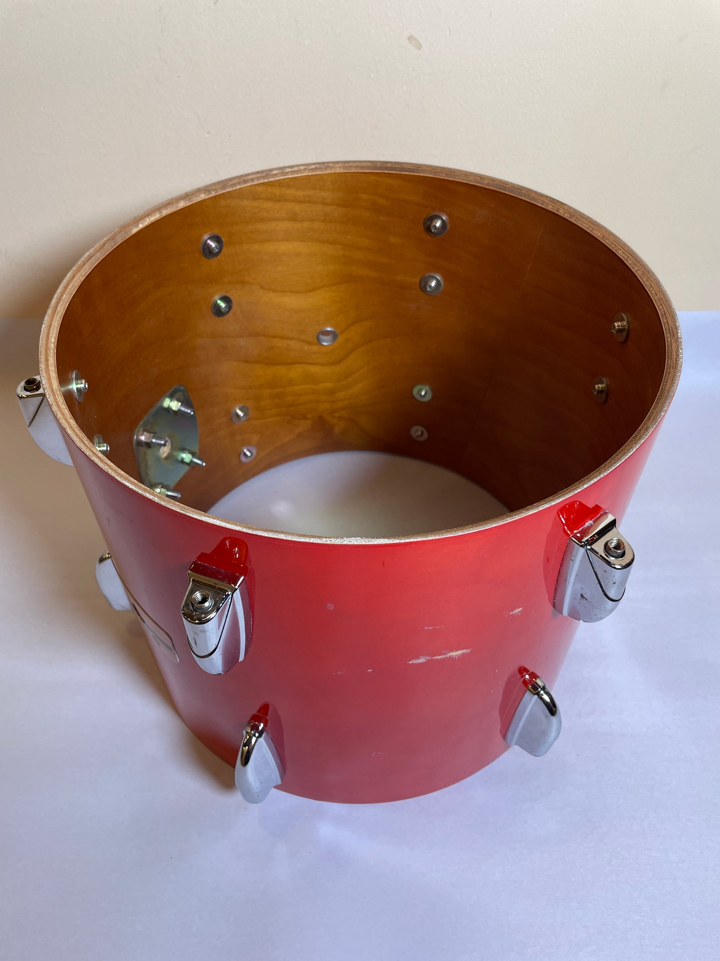 1980s Yamaha 12" Power Tour Custom Tom Drum Single Red Wood 12x10 10x12