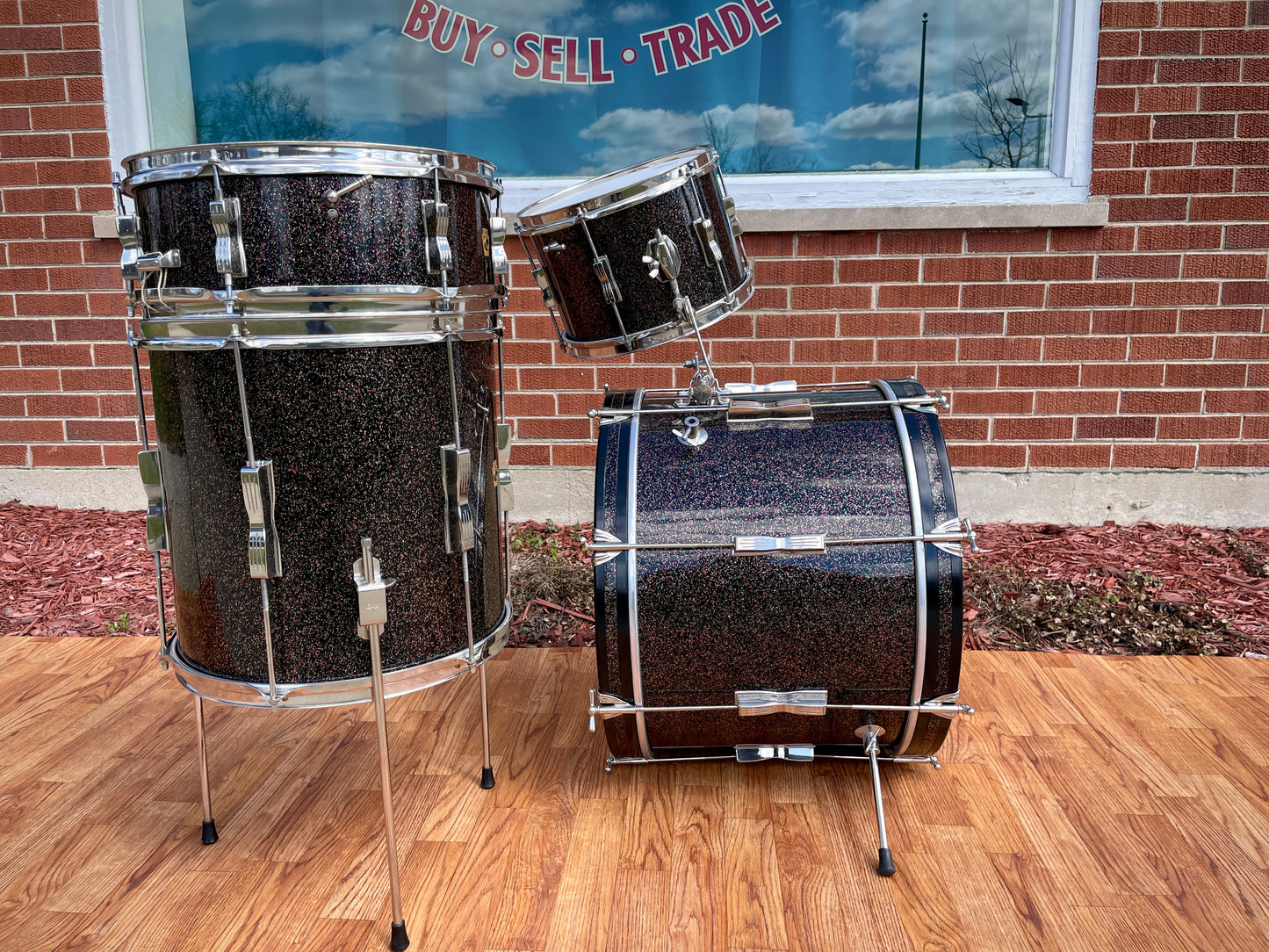 1964 Ludwig Club Date Drum Set Black Galaxy 20/12/14/5x14