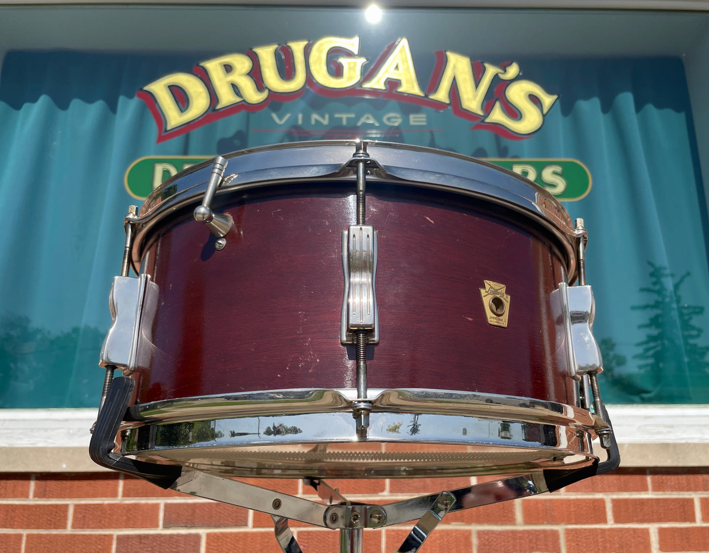 1964 Ludwig 6.5x14 No. 490 Pioneer Snare Drum Mahogany