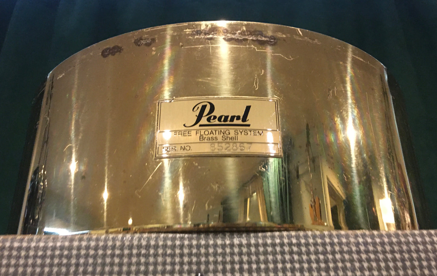 1980s Pearl 1st Generation 6.5x14 Free Floating Brass Shell Snare Drum