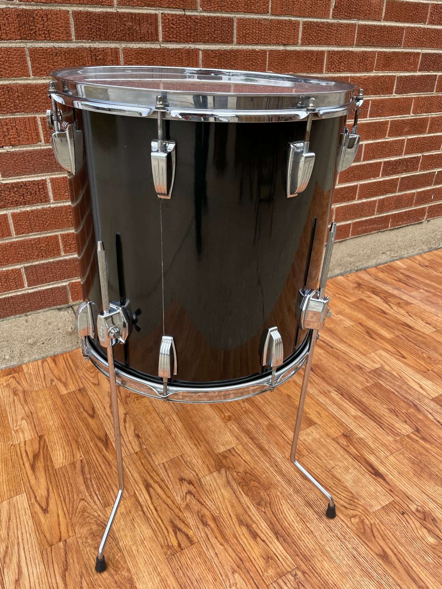 1970s Ludwig 16x16 Floor Tom Black Cortex 6-Ply