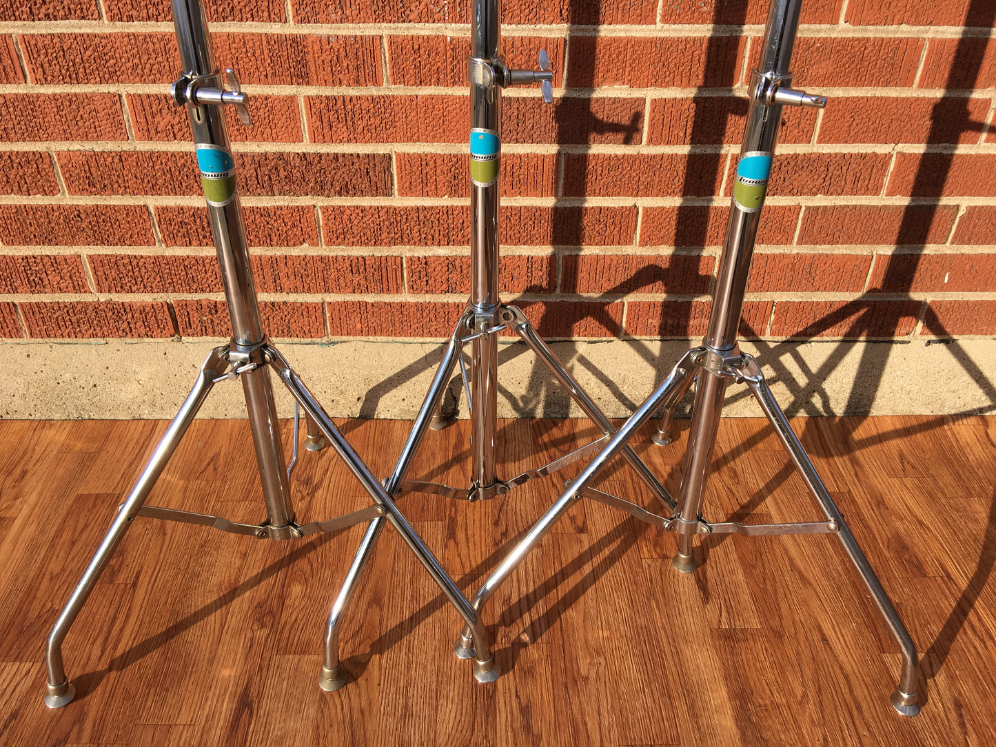 1976 Ludwig Atlas 5 pc. Hardware Package Swivel Feet Hi-Hat/Snare/3 Cymbal Stands