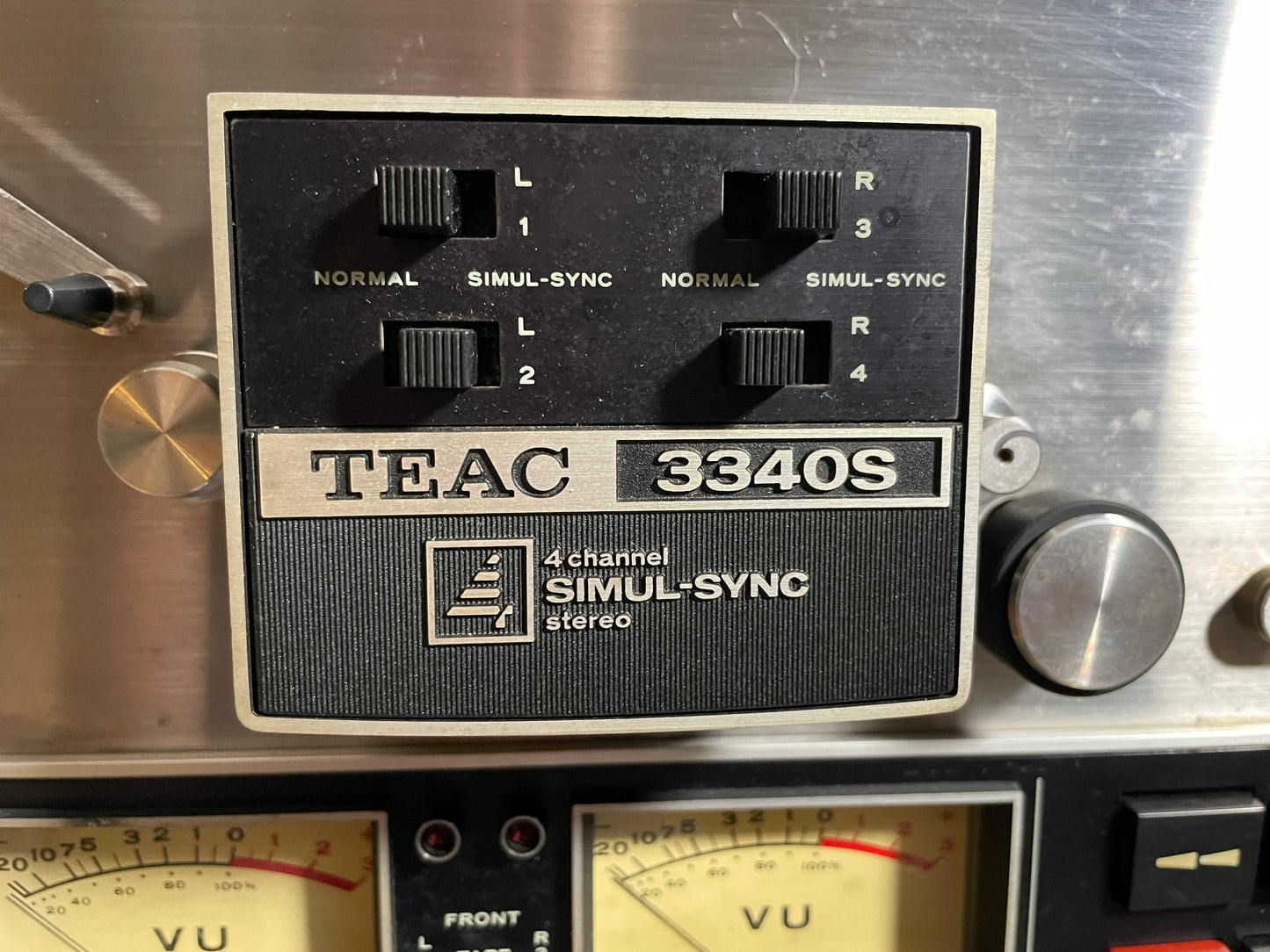 Vintage TEAC 3340S Pro-Serviced 4-Channel Simul-Sync Reel-To-Reel Quad Tape Deck Recorder Machine
