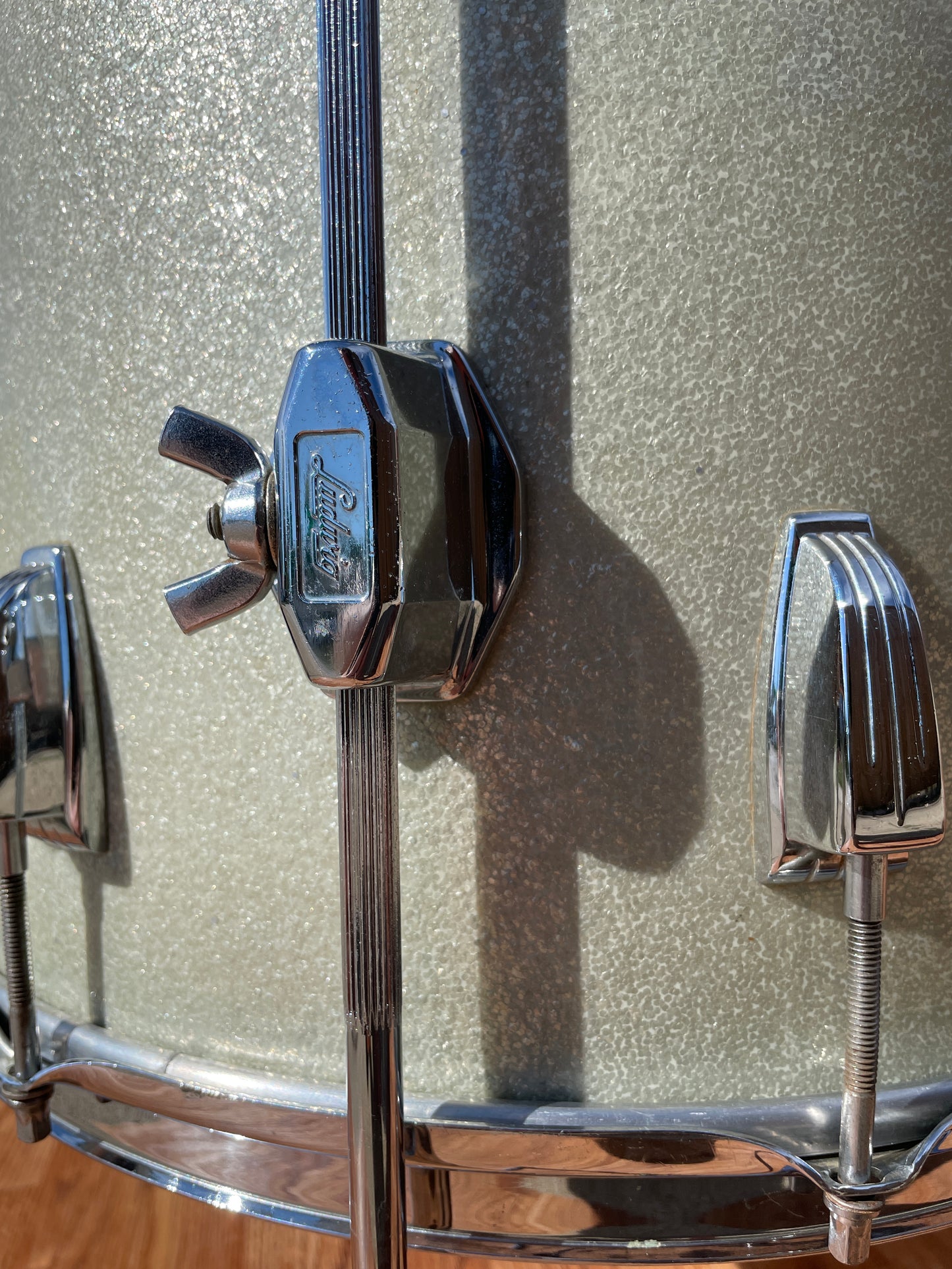 1965 Ludwig 16x16 Floor Tom Drum Silver Sparkle COB