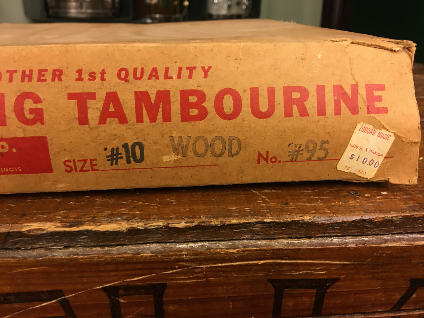 1950s WFL Ludwig 10" Tambourine Never Used w/ Original Box Amazing Find!