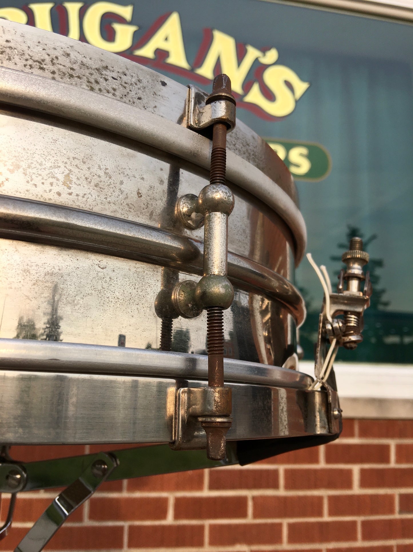 1920s Ludwig Universal 4x14 2pc Heavy Brass Shell Snare Drum