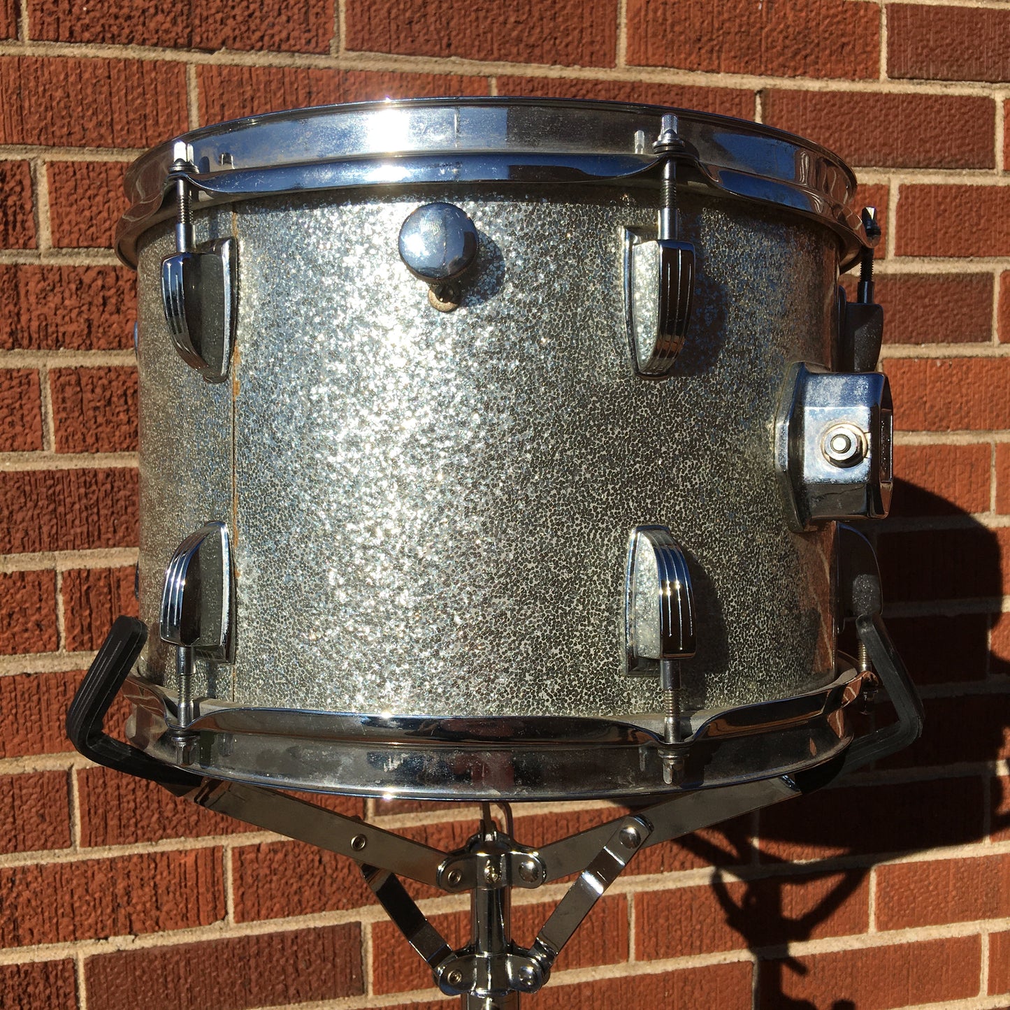 1968 Ludwig 8x12 Keystone Tom Drum Silver Sparkle