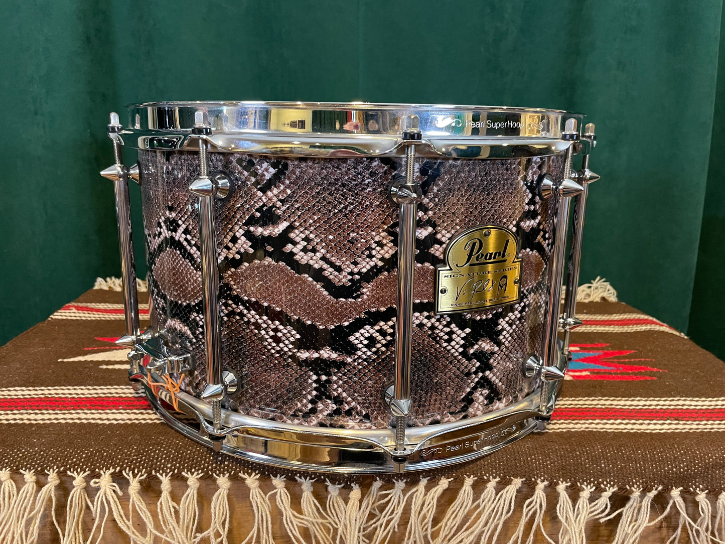 Pearl Vinnie Paul Signature Model 8x14 VP1480 Snare Drum Snakeskin